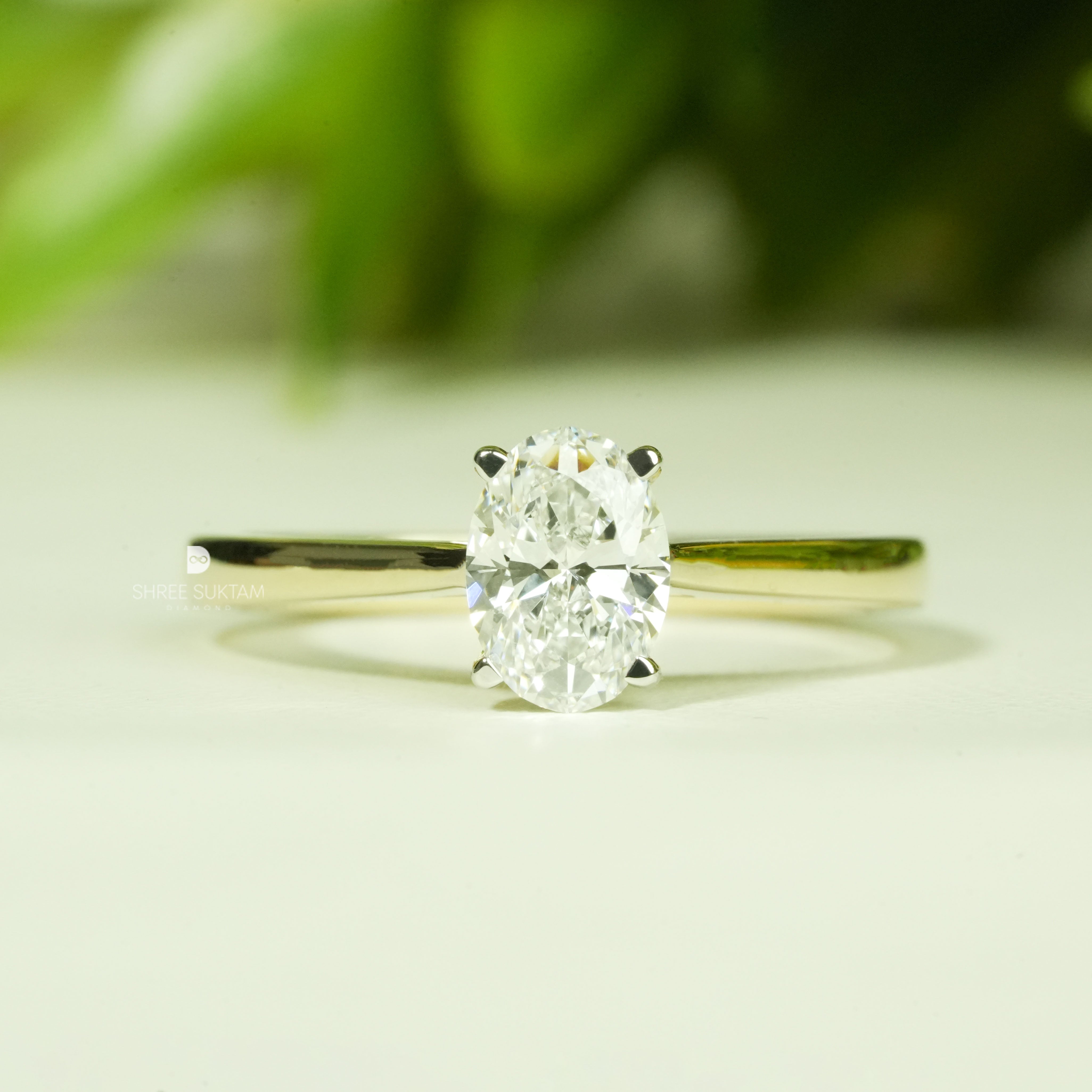 Oval Brilliant Diamond Classic Fine Jewelry Design For Engagement Ring