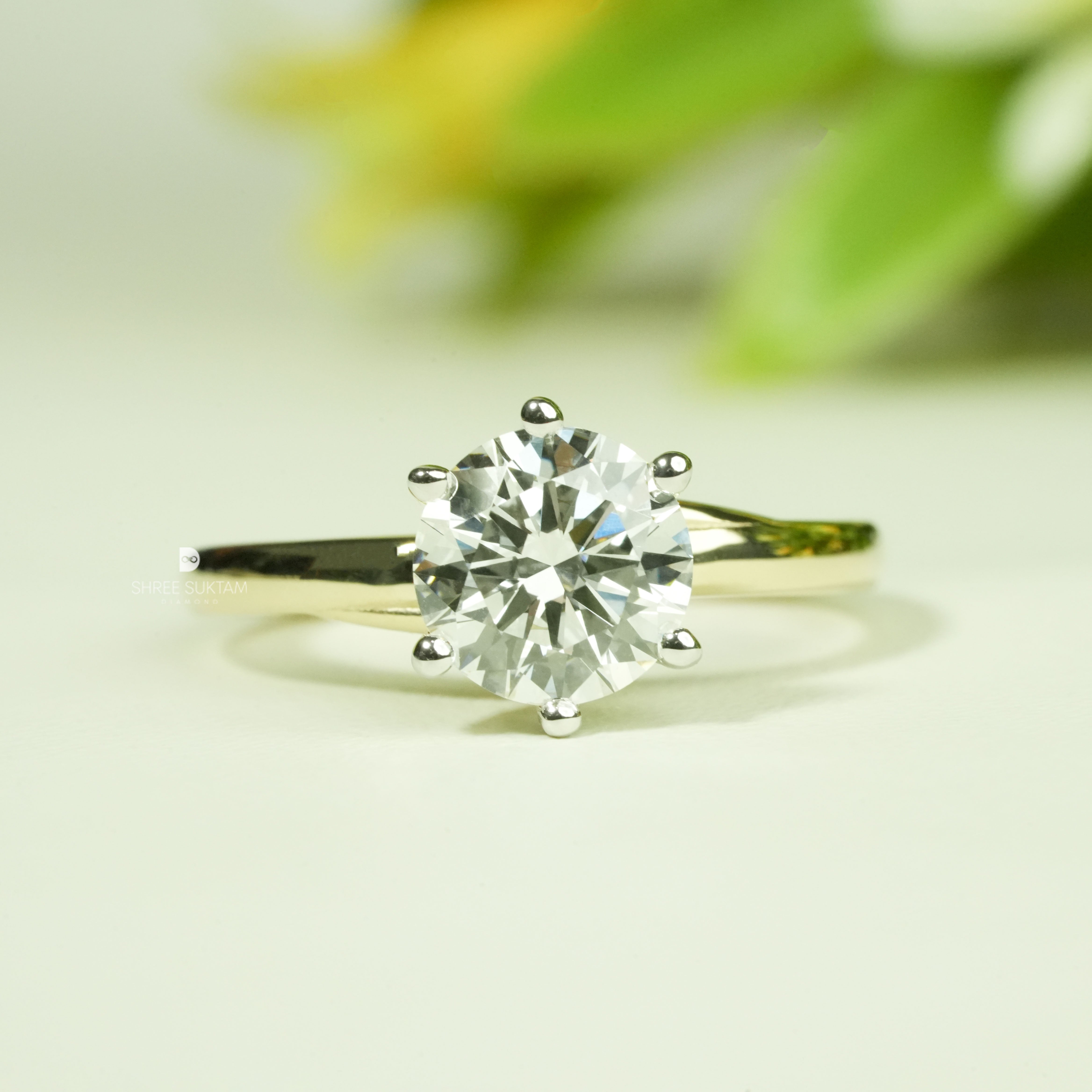 Round Lab Grown Diamond Ring minimalist Diamond Ring Dainty Diamond Ring