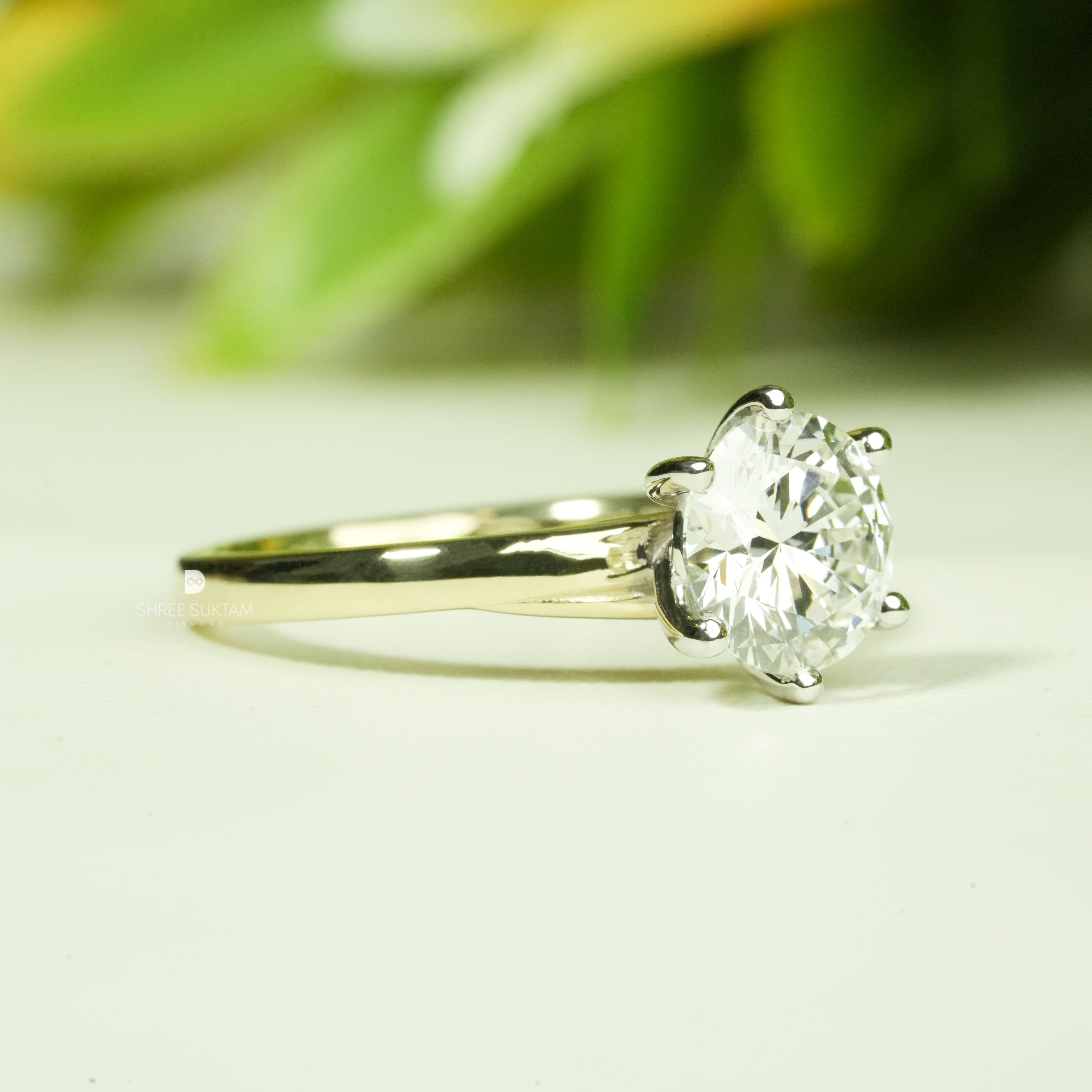 Round Lab Grown Diamond Ring minimalist Diamond Ring Dainty Diamond Ring