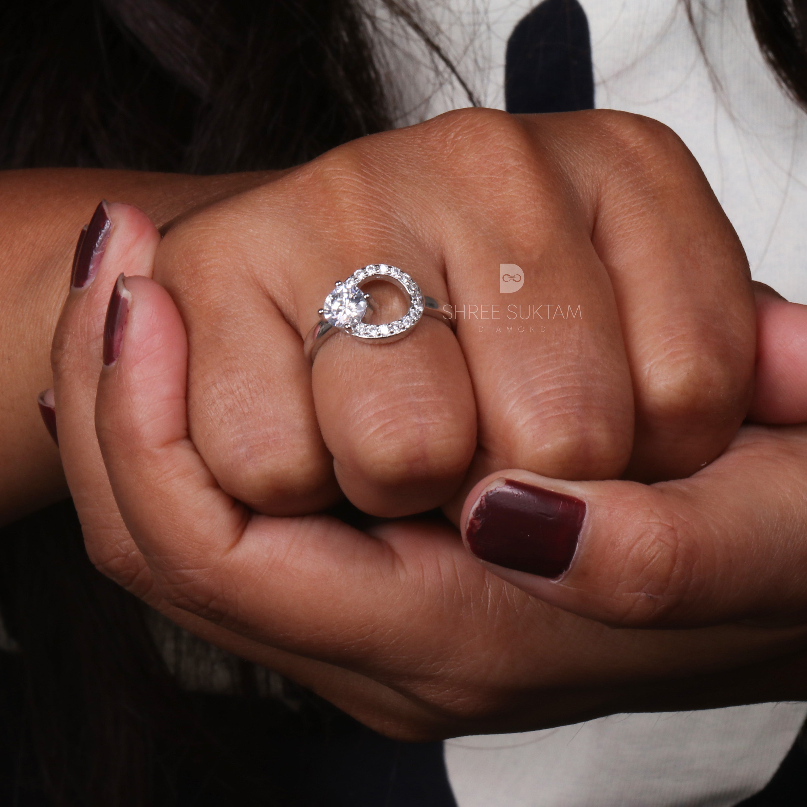 Round Cut Lab-Grown Diamond Orbit Ring  Engagement and Wedding Ring