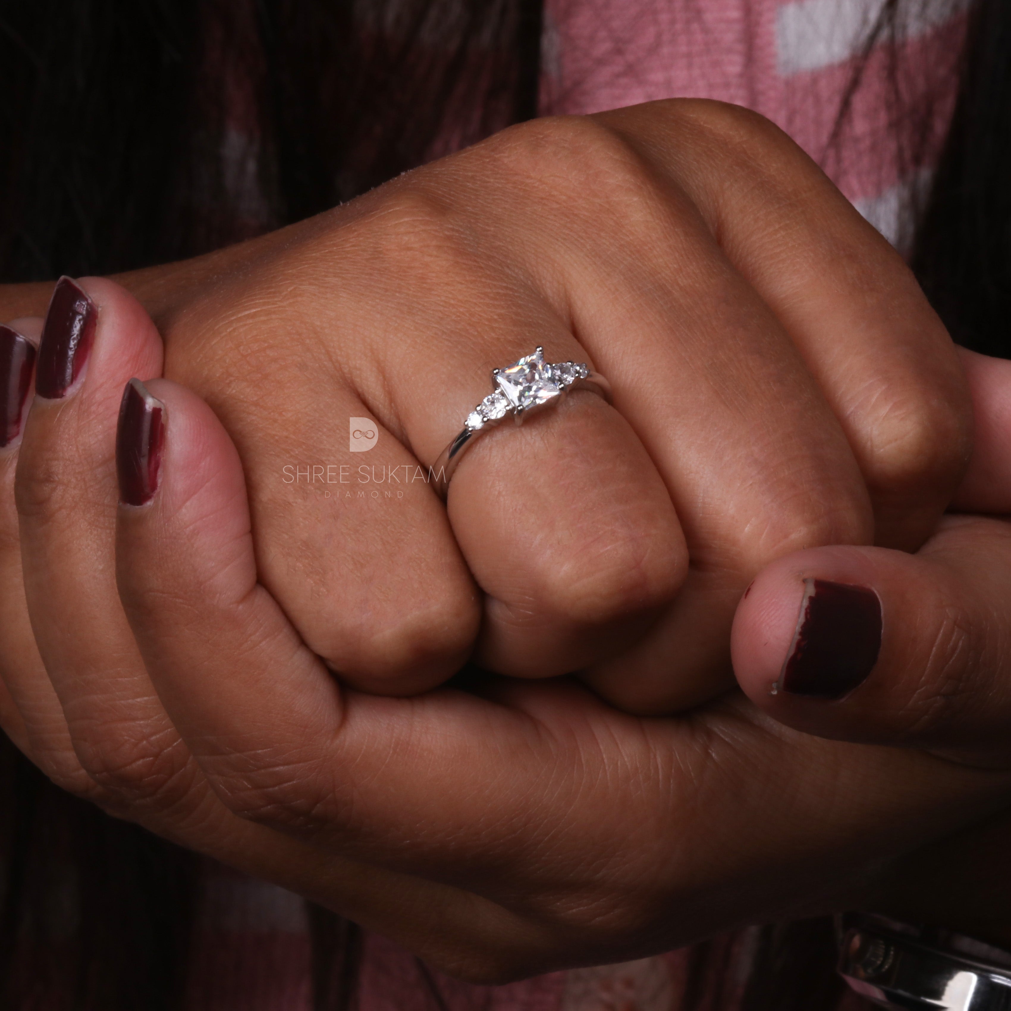 Princess Cut Lab Grown Diamond Ring with Excellent Luster Engagement Ring