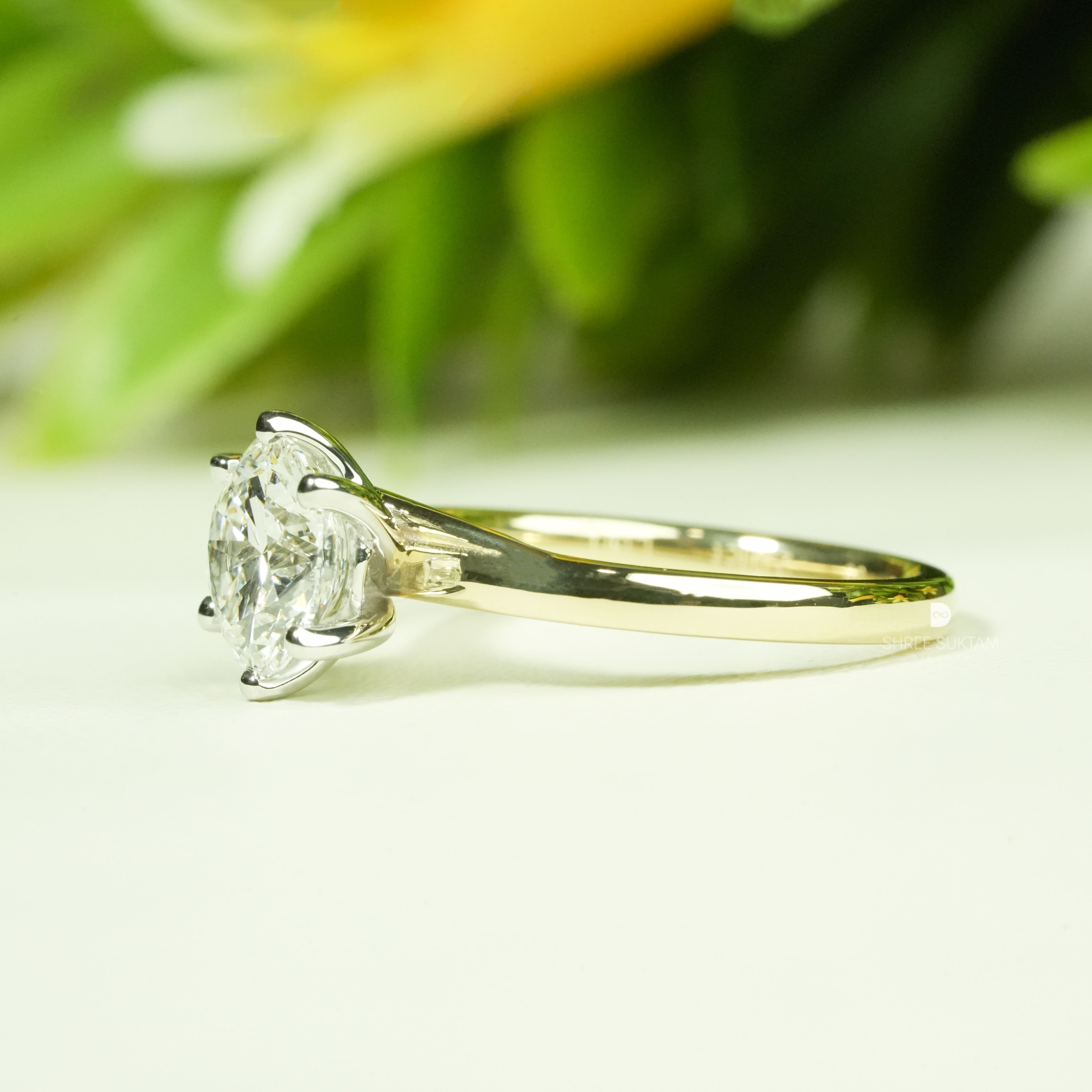 Round Lab Grown Diamond Ring minimalist Diamond Ring Dainty Diamond Ring