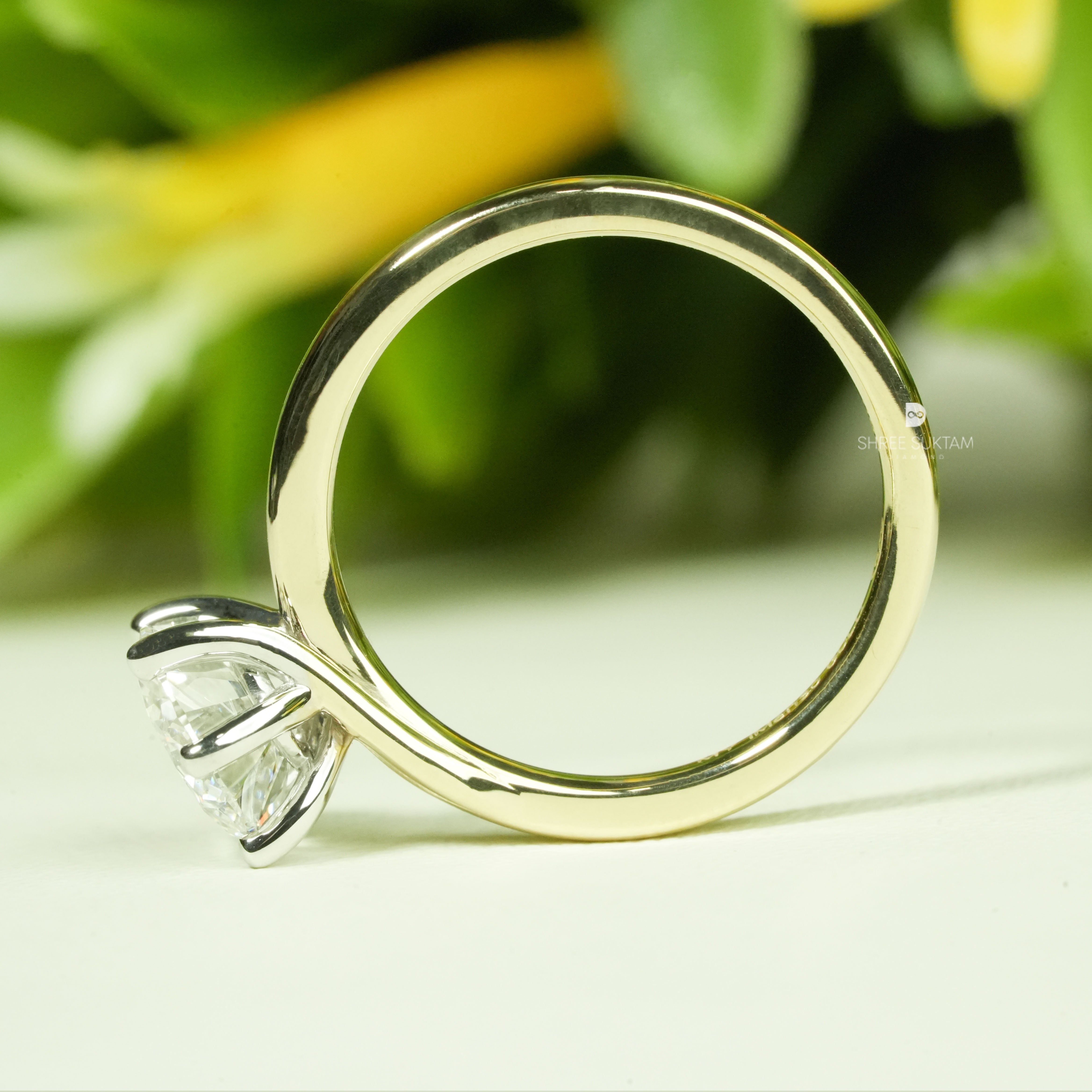 Round Lab Grown Diamond Ring minimalist Diamond Ring Dainty Diamond Ring