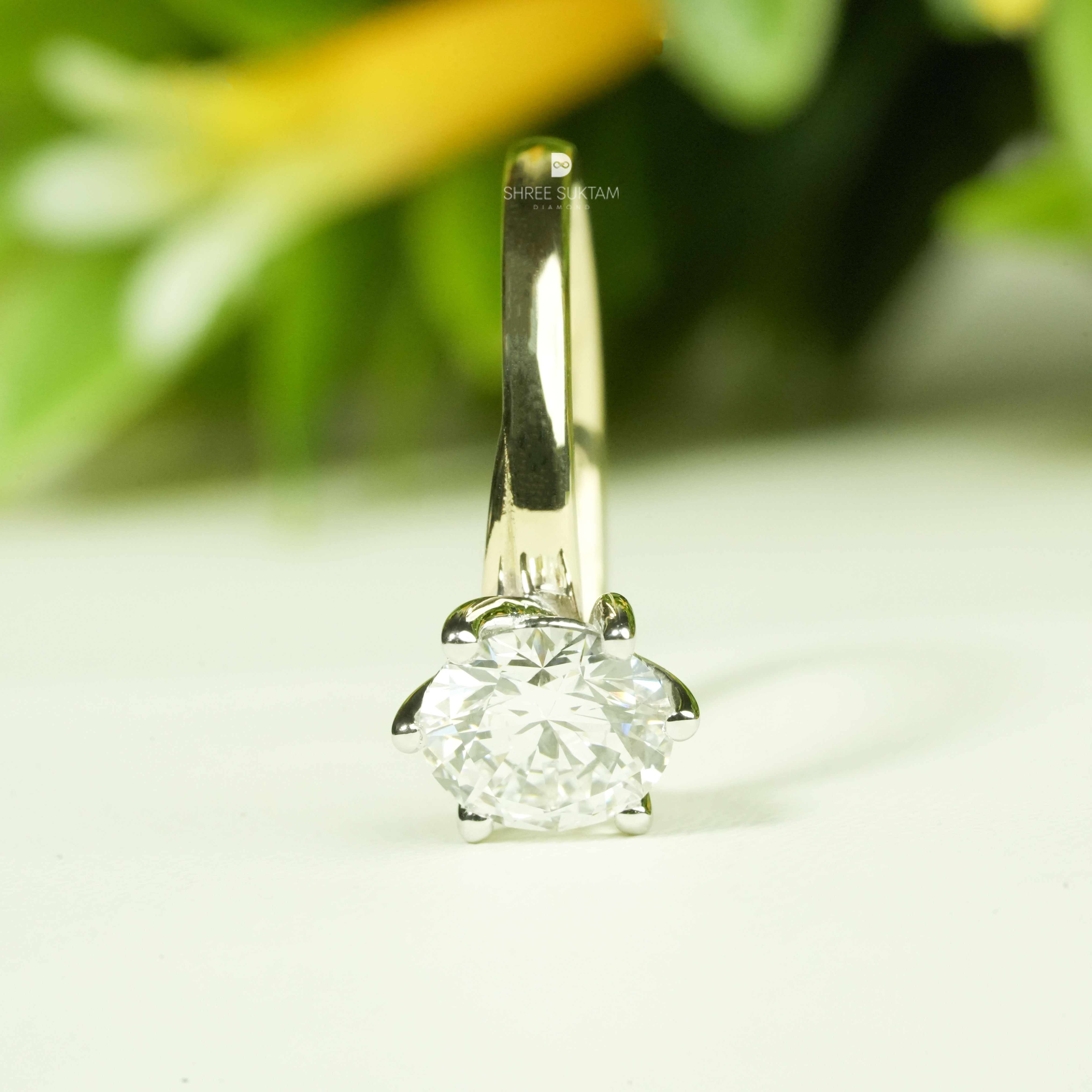 Round Lab Grown Diamond Ring minimalist Diamond Ring Dainty Diamond Ring