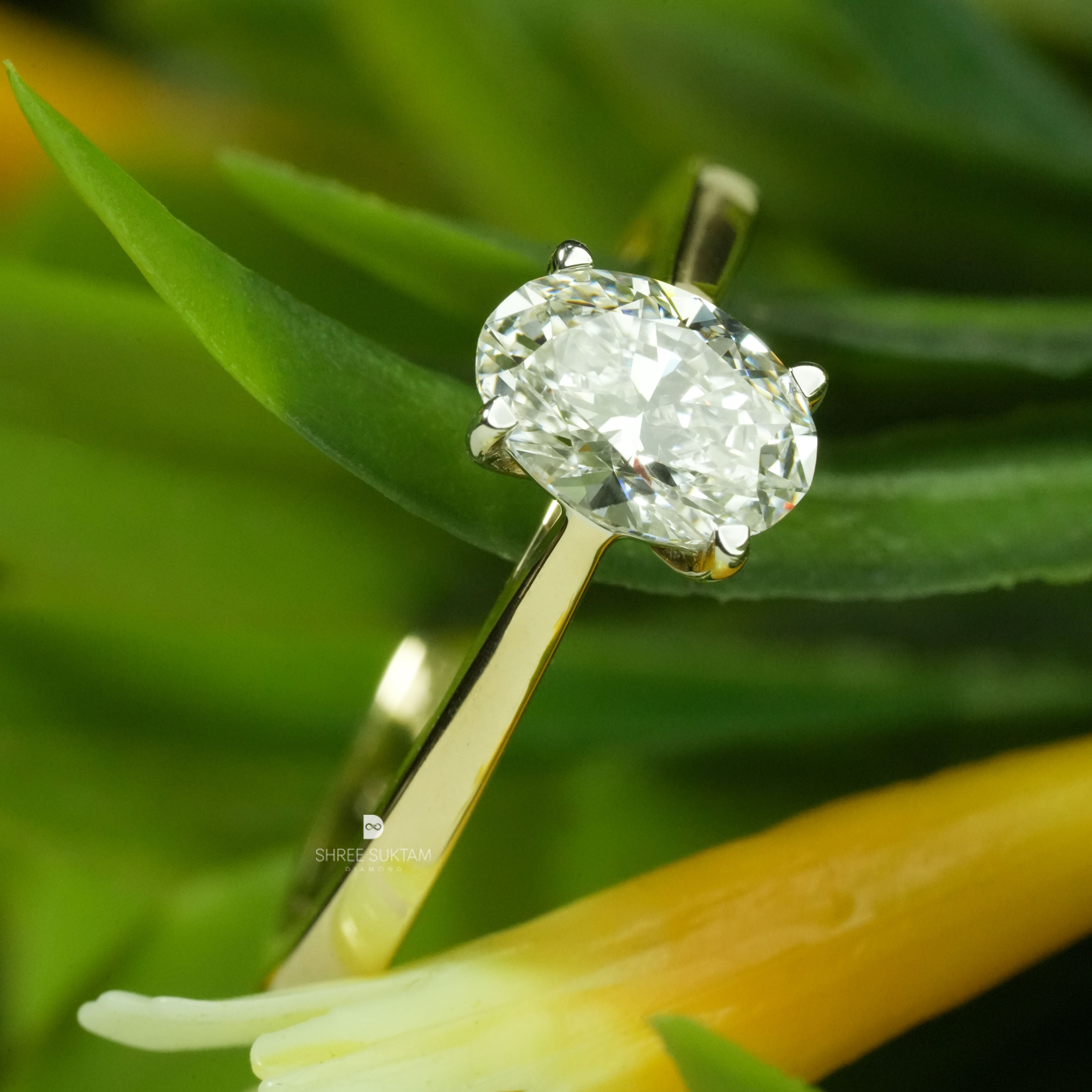 Oval Brilliant Diamond Classic Fine Jewelry Design For Engagement Ring