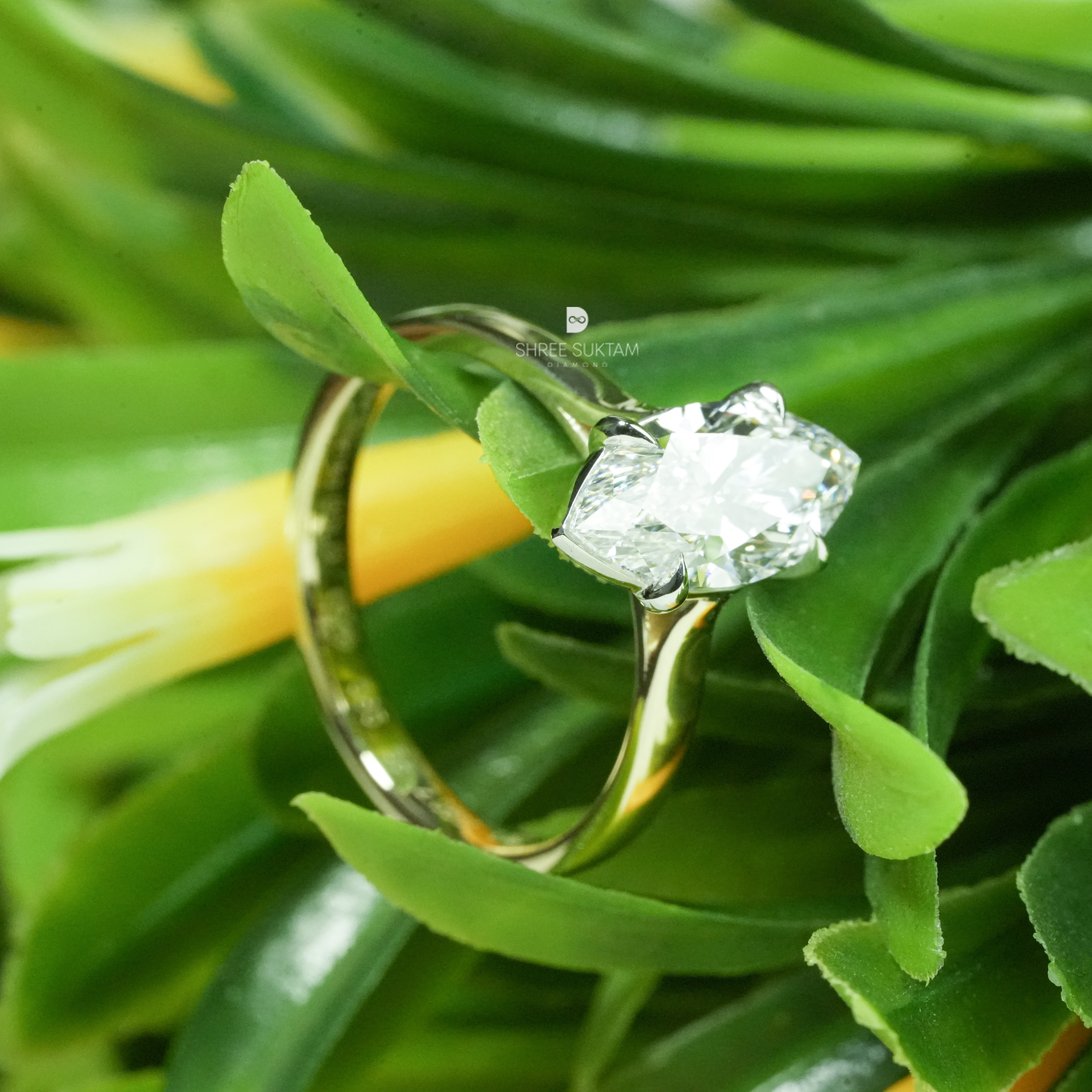 Brilliant Marquise Solitaire Diamond Ring Polished Band Four-Prong Setting Classic Minimalist Engagement Ring