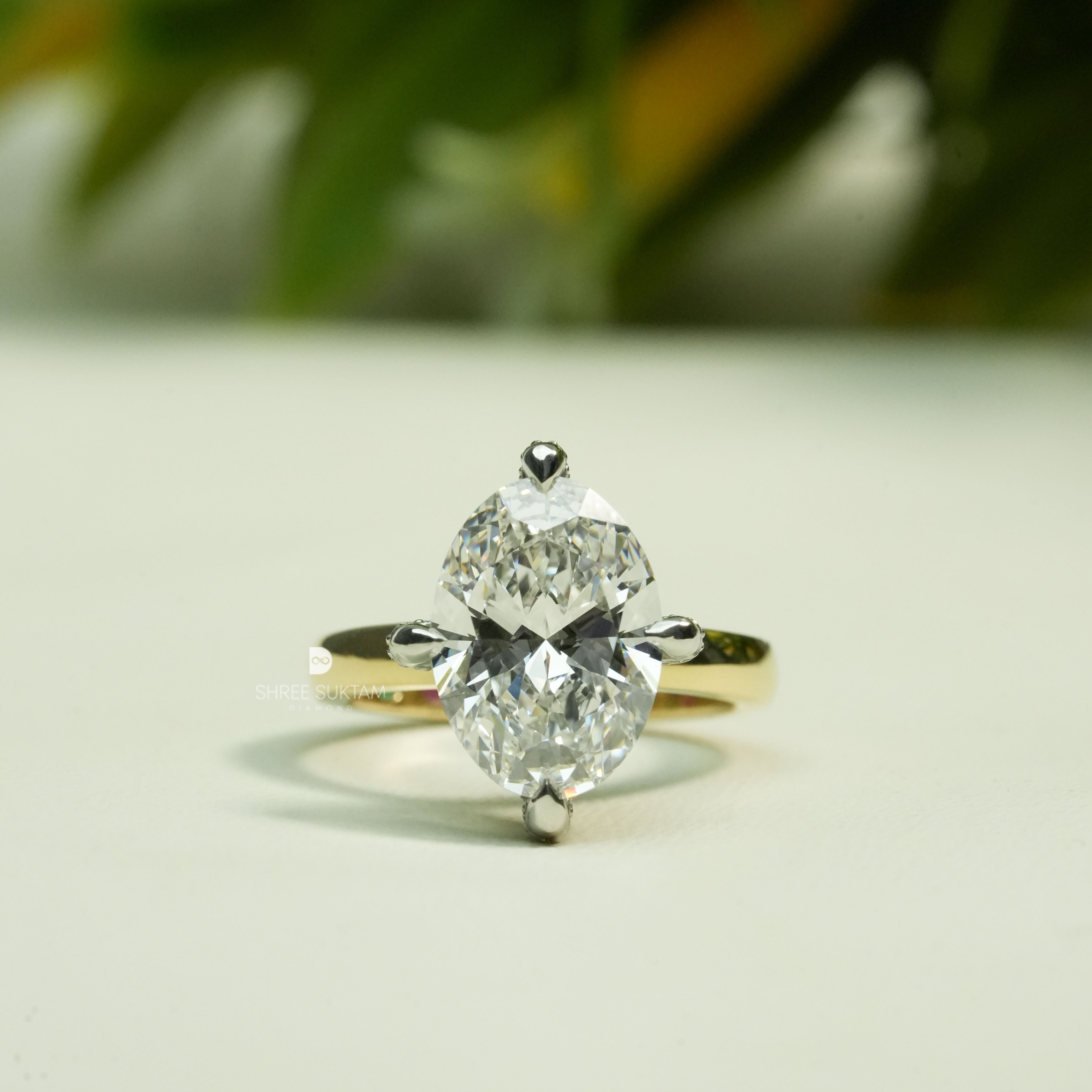 Oval Diamond Ring Lab Grown Diamond Ring Unique Proposal Ring