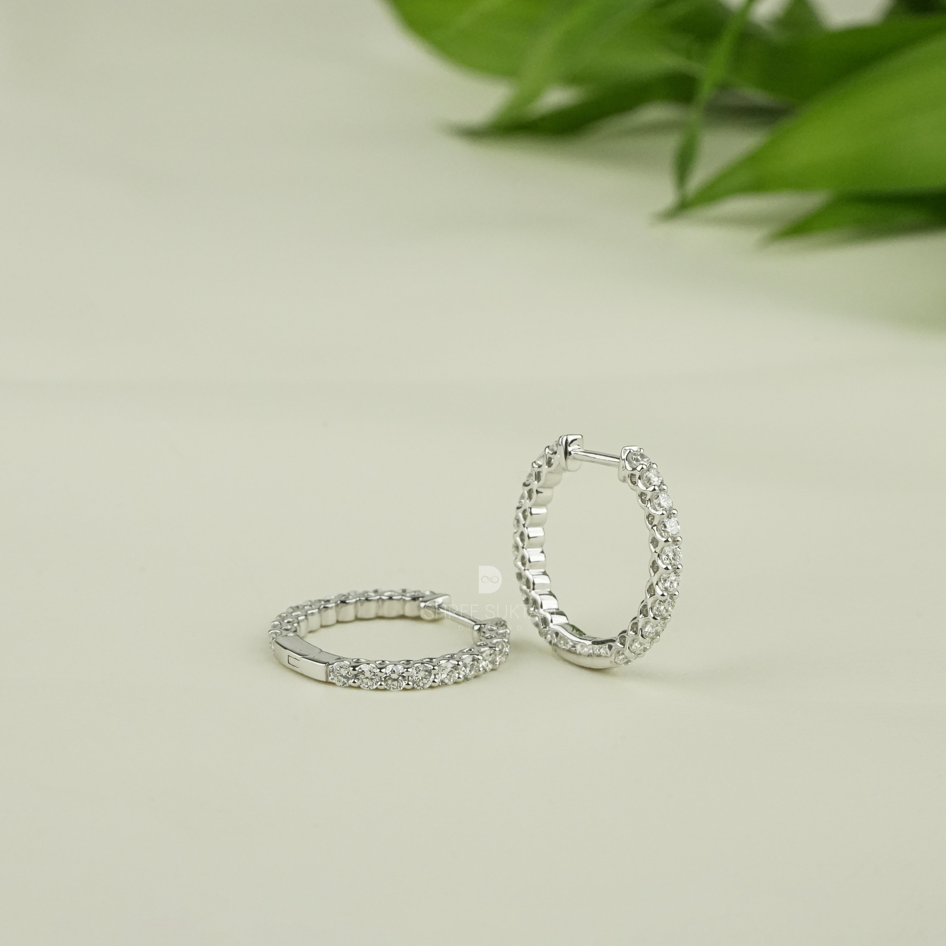Hoop Earrings Lab Grown Diamond Sparkling Everyday Bridal Hoops for Women Bridal Hoop Earrings Minimalist Dainty Hoop Earrings