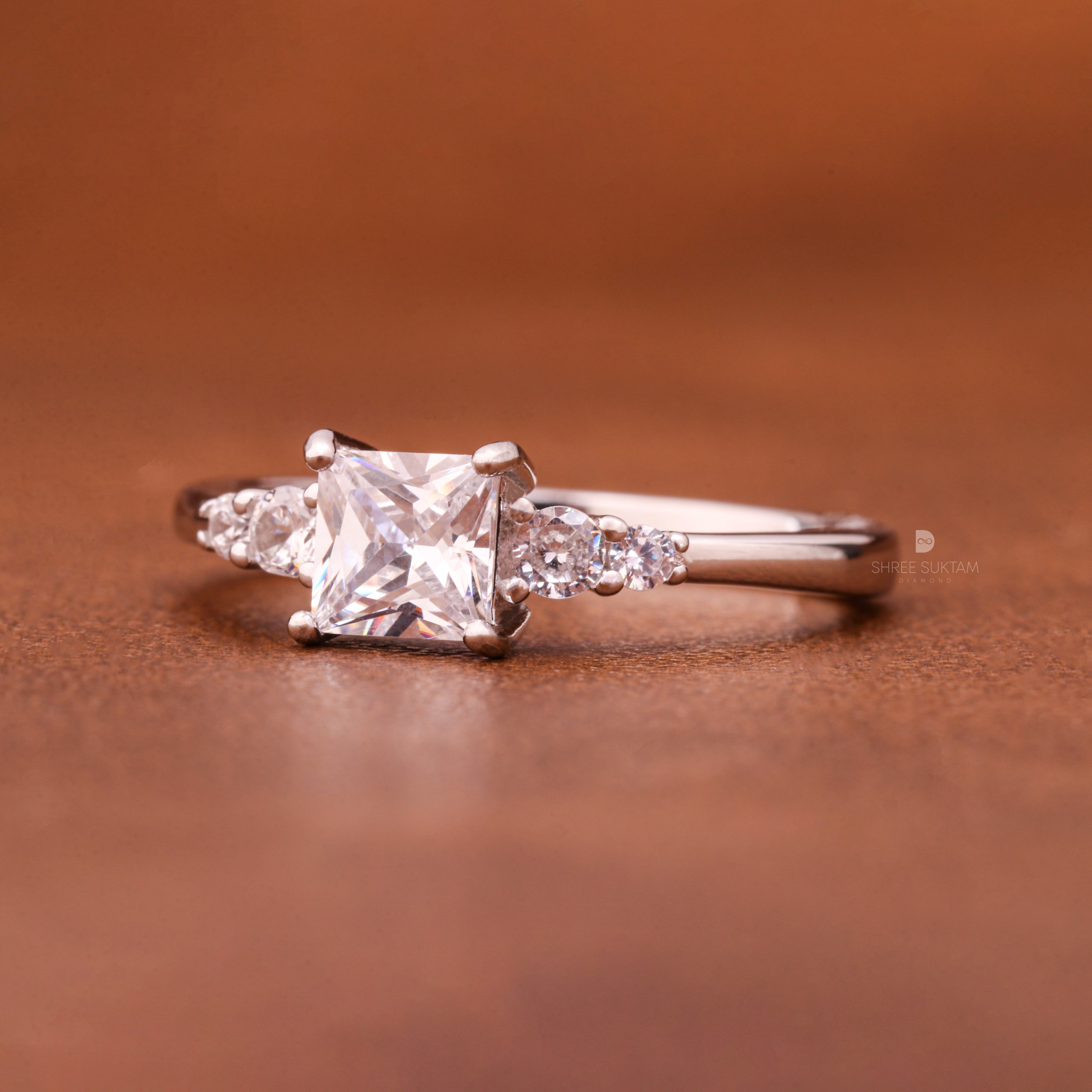 Princess Cut Lab Grown Diamond Ring with Excellent Luster Engagement Ring