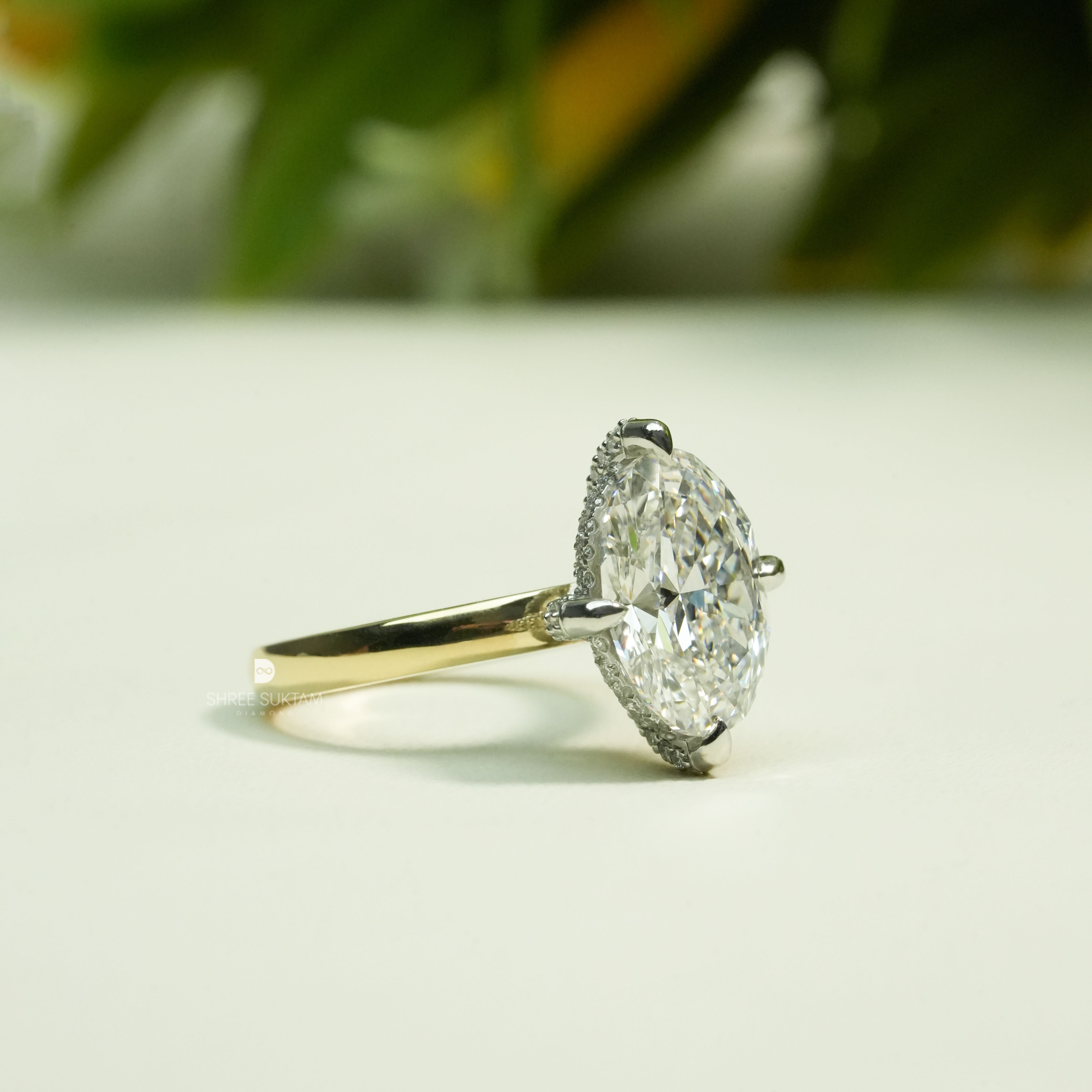 Oval Diamond Ring Lab Grown Diamond Ring Unique Proposal Ring