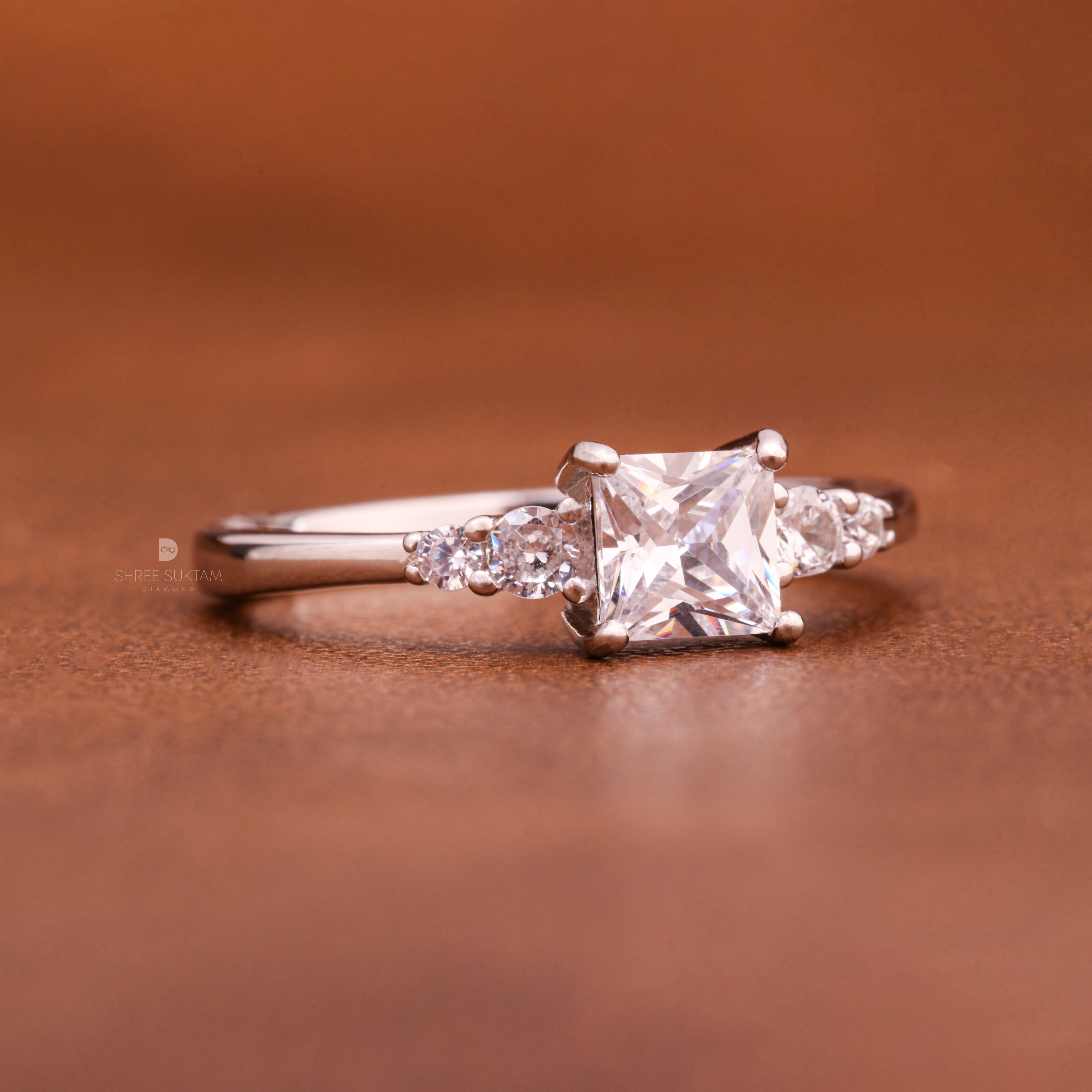 Princess Cut Lab Grown Diamond Ring with Excellent Luster Engagement Ring