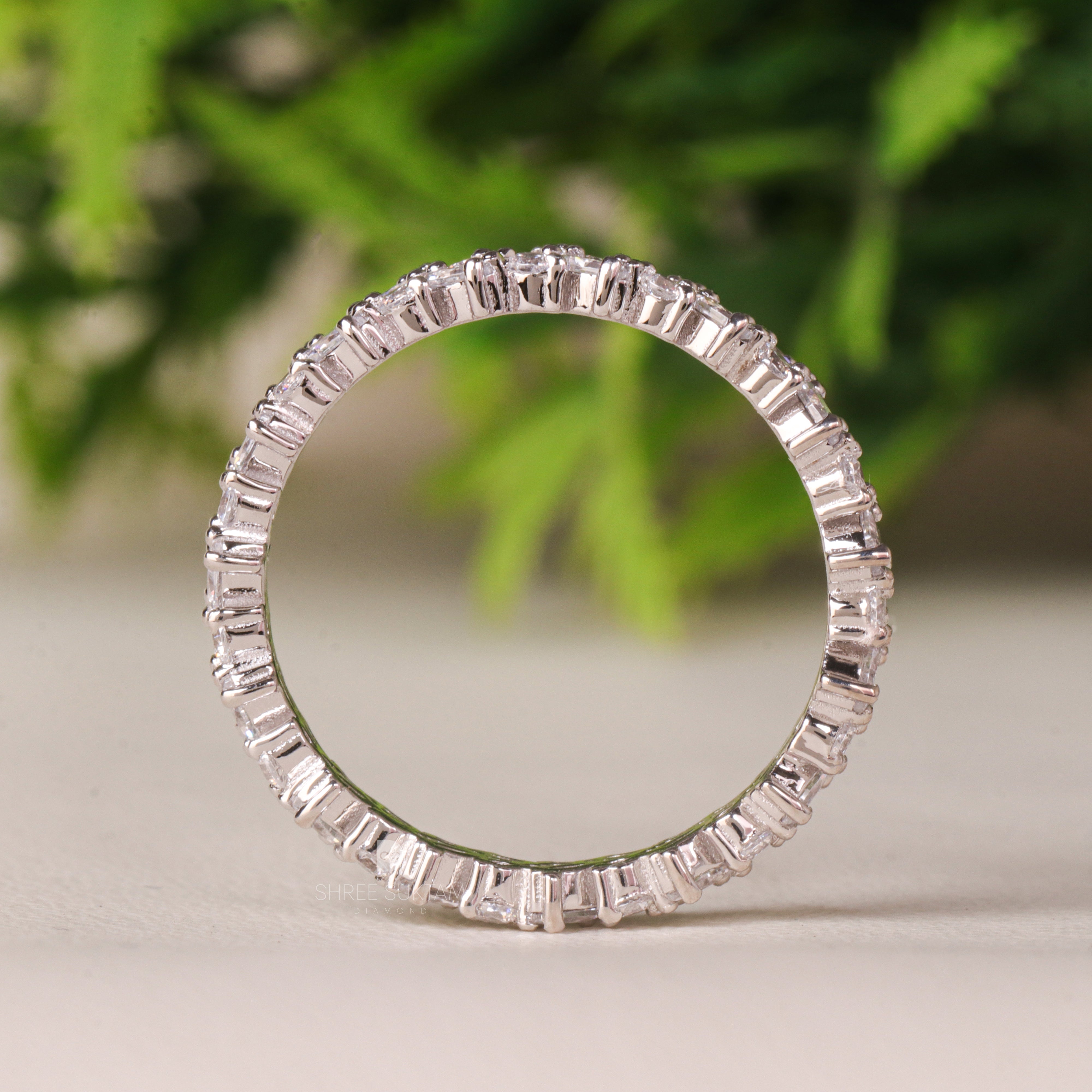 Marquise Diamond Band Lab Grown Diamond Eternity Band Leaf Design Wedding Dainty Stacking Ring