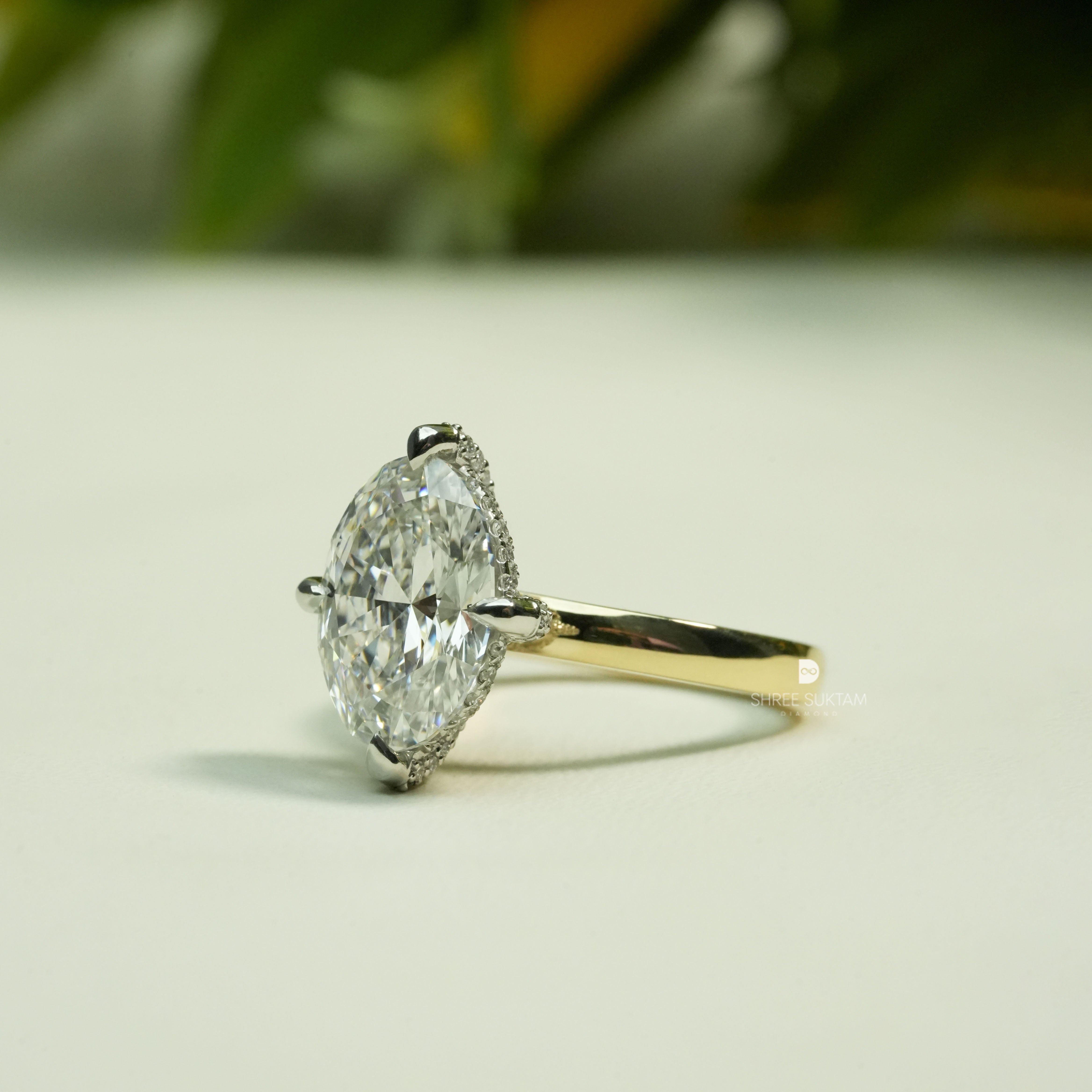 Oval Diamond Ring Lab Grown Diamond Ring Unique Proposal Ring