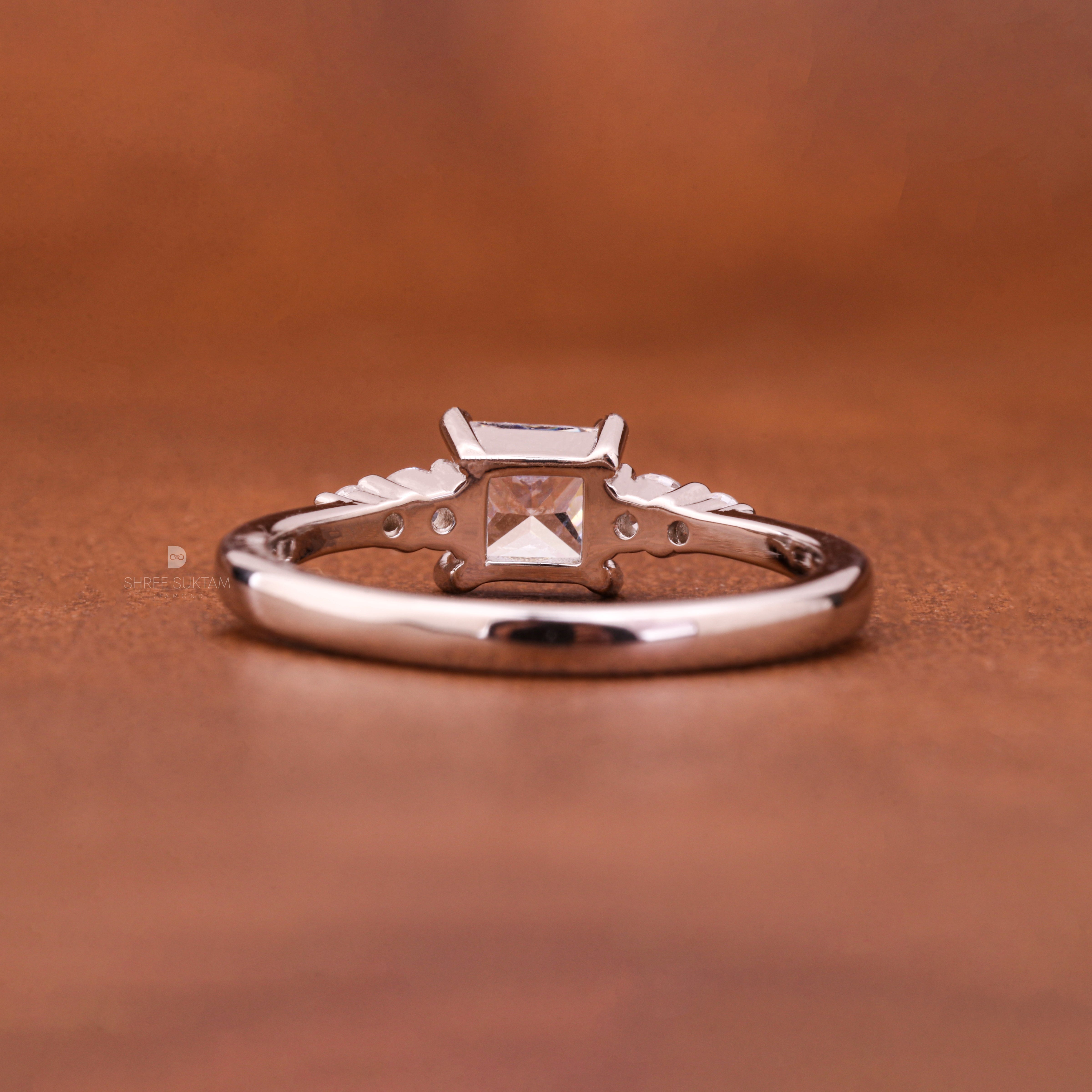 Princess Cut Lab Grown Diamond Ring with Excellent Luster Engagement Ring