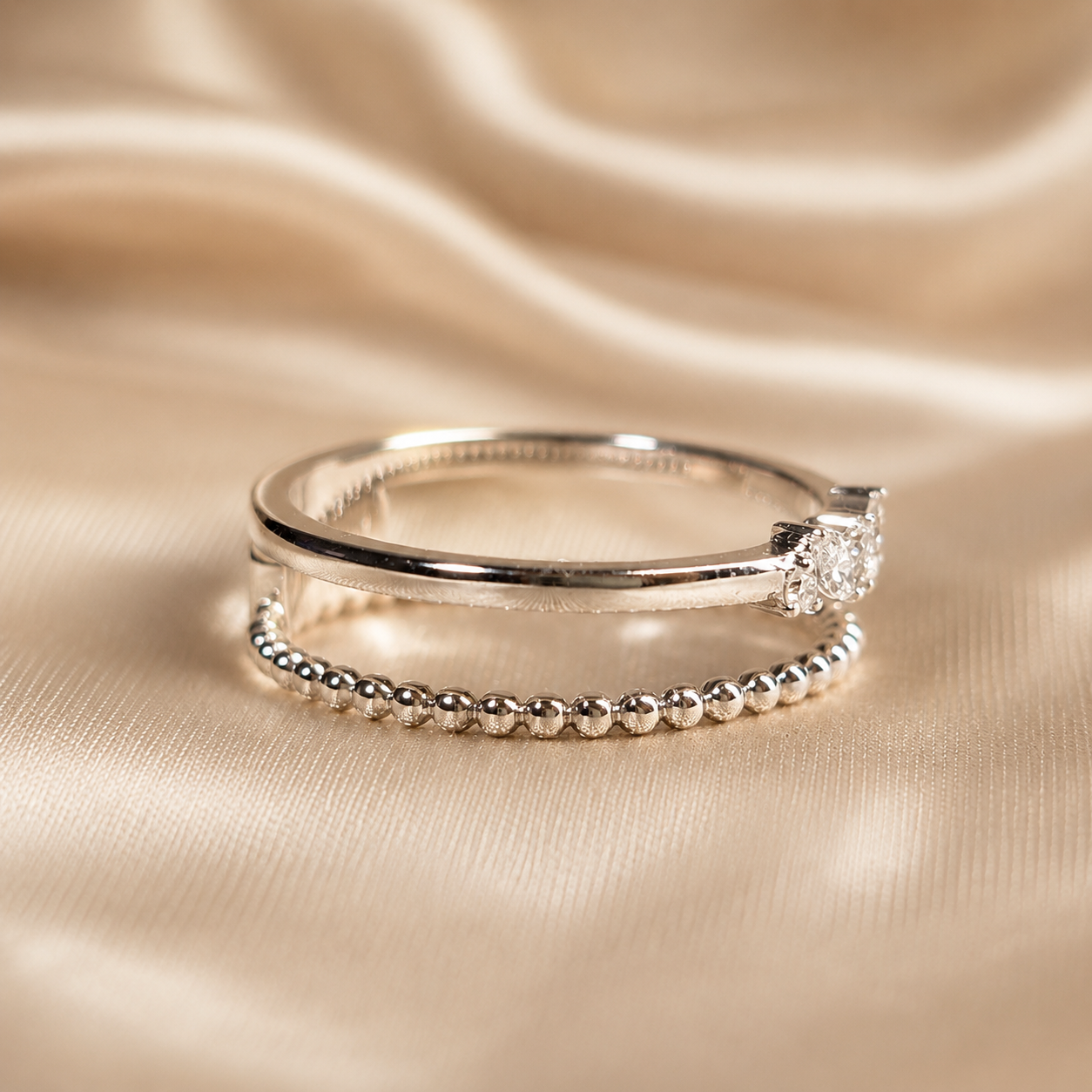 Marquise & Round Lab Grown Diamond Ring Handmade Wedding Band