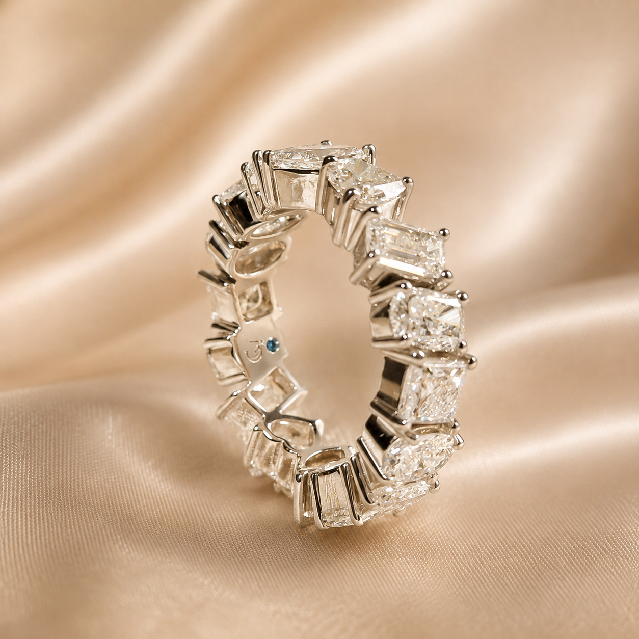 Multi Shape Lab Grown Diamond Eternity Band Mixed Cut Diamond Elegant Wedding Band