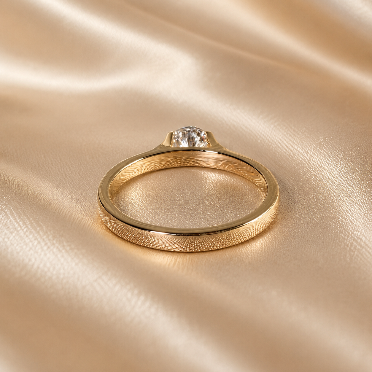 Round Lab Grown Diamond Engagement Ring Handmade Jewelry Gift for Her