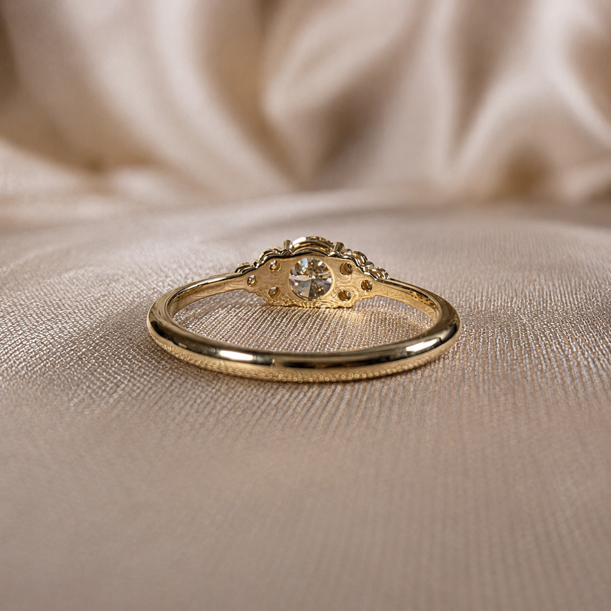 Round Lab Grown Diamond Engagement Ring Handmade Jewelry