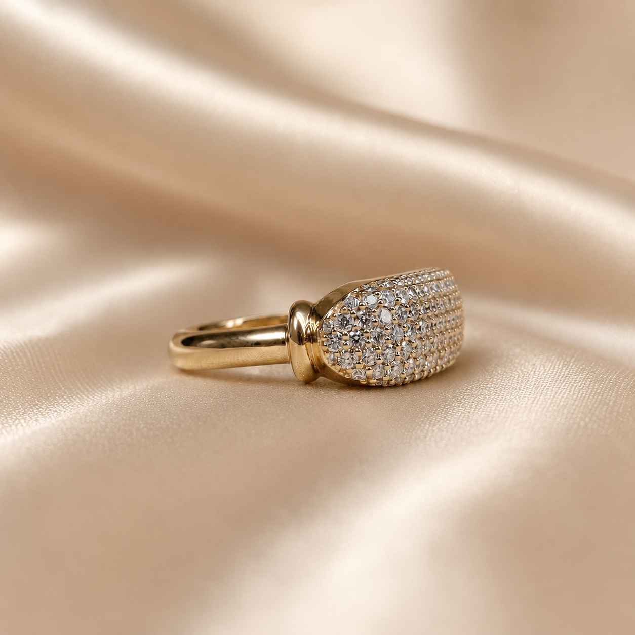 Round Lab Grown Wide Diamond Pave Band Multi Row Diamond Wedding Band