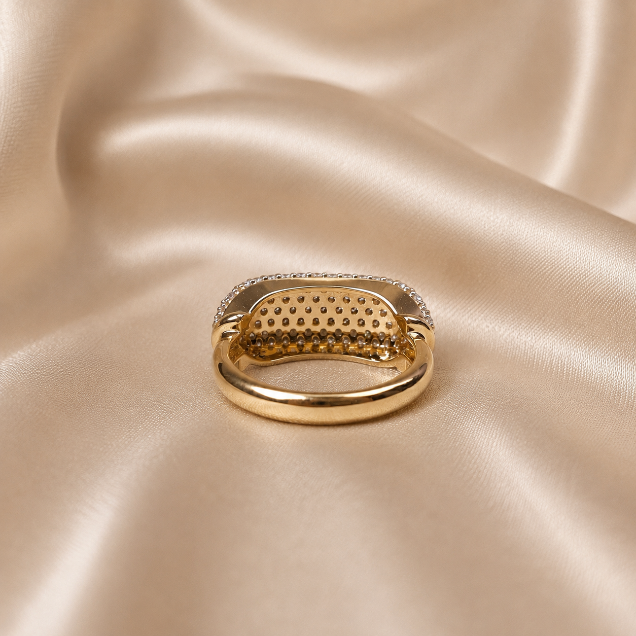 Round Lab Grown Wide Diamond Pave Band Multi Row Diamond Wedding Band