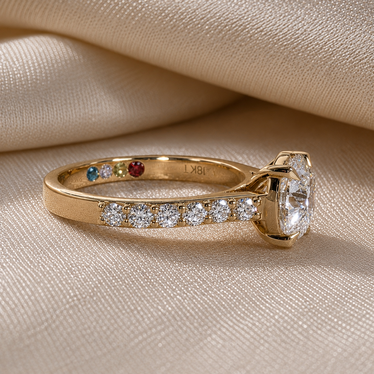 Round Lab Grown Diamond Engagement Ring Personalized Promise Ring