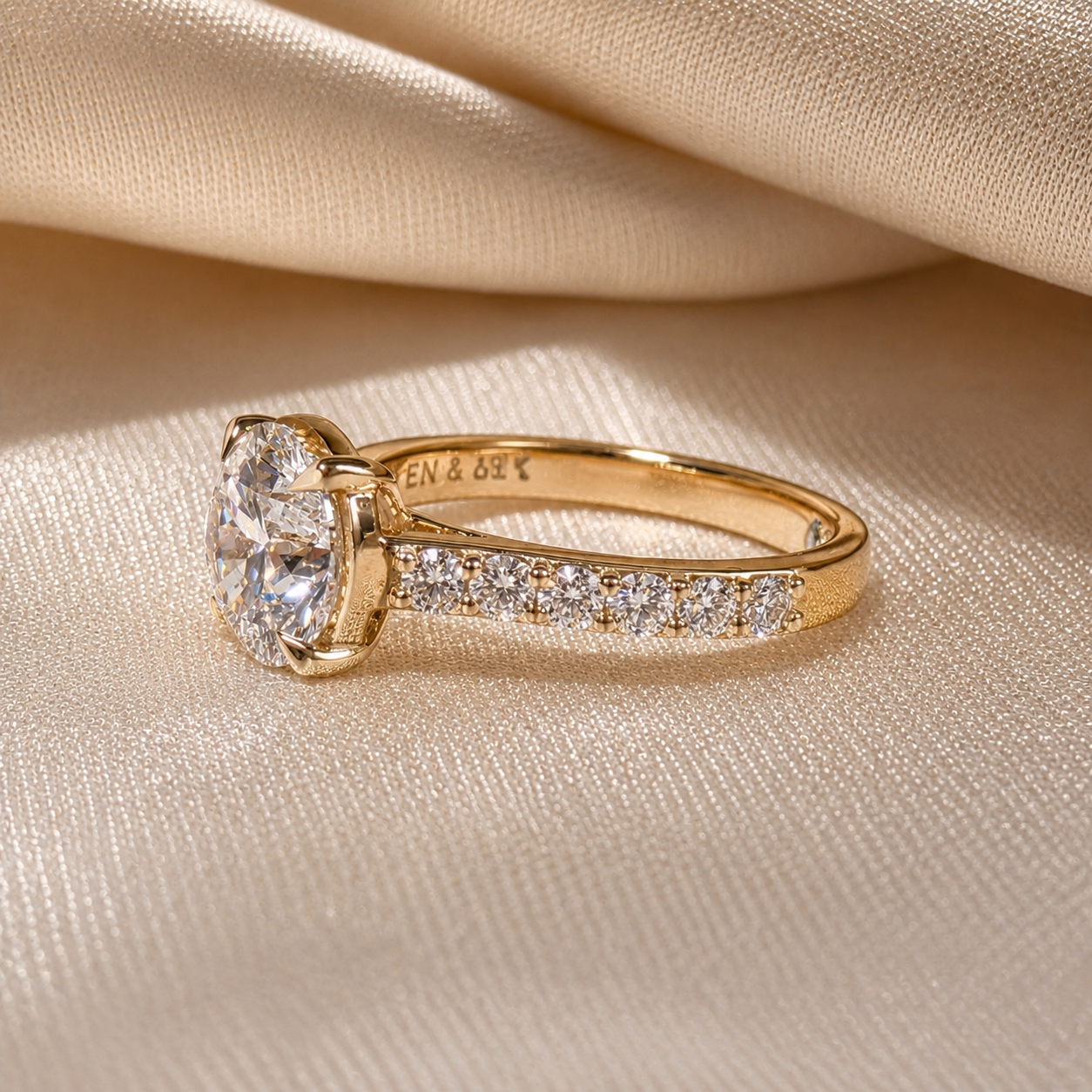 Round Lab Grown Diamond Engagement Ring Personalized Promise Ring