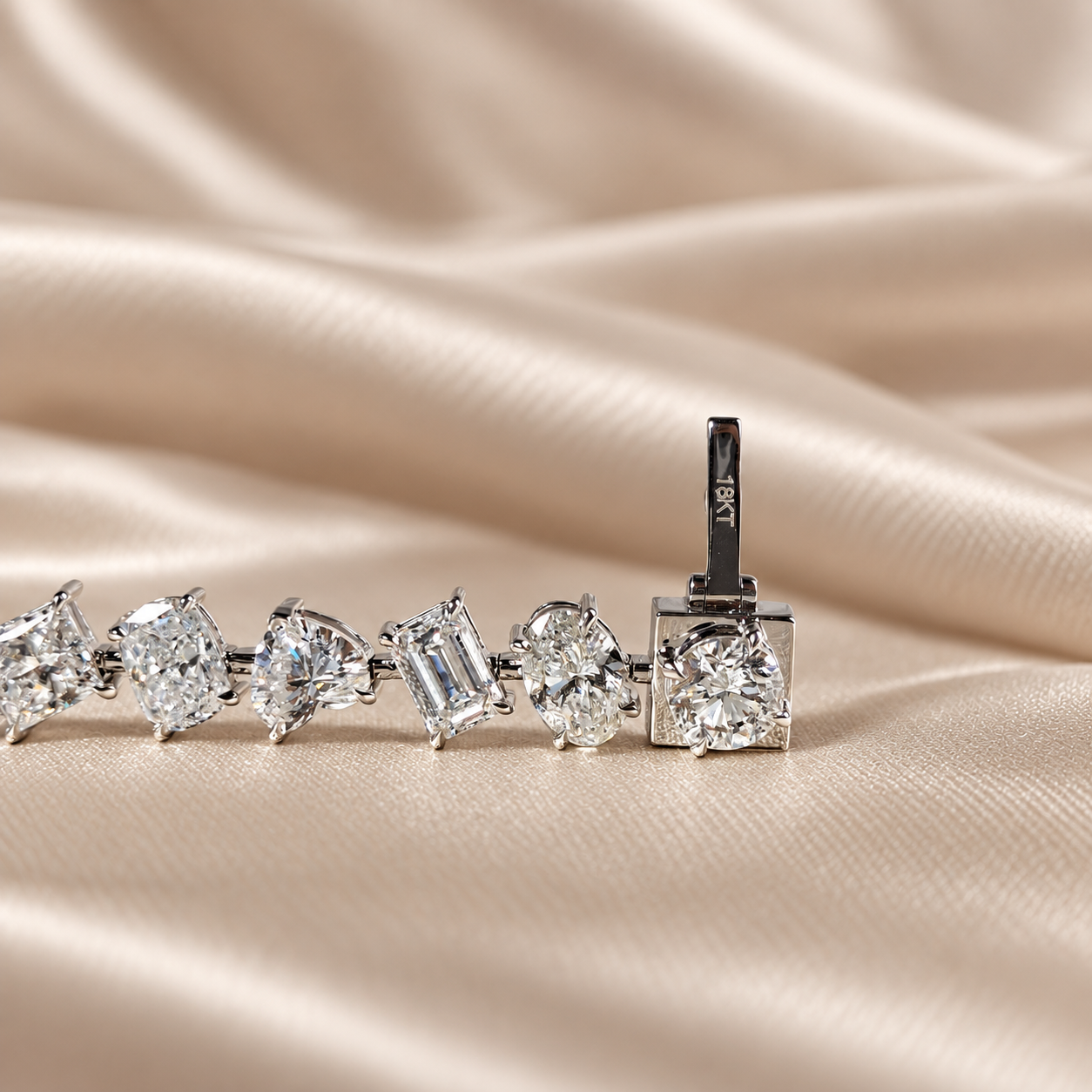 Multi Shape Lab Grown Diamond Tennis Bracelet Mixed Cut Diamond Bracelet Bridal Jewelry