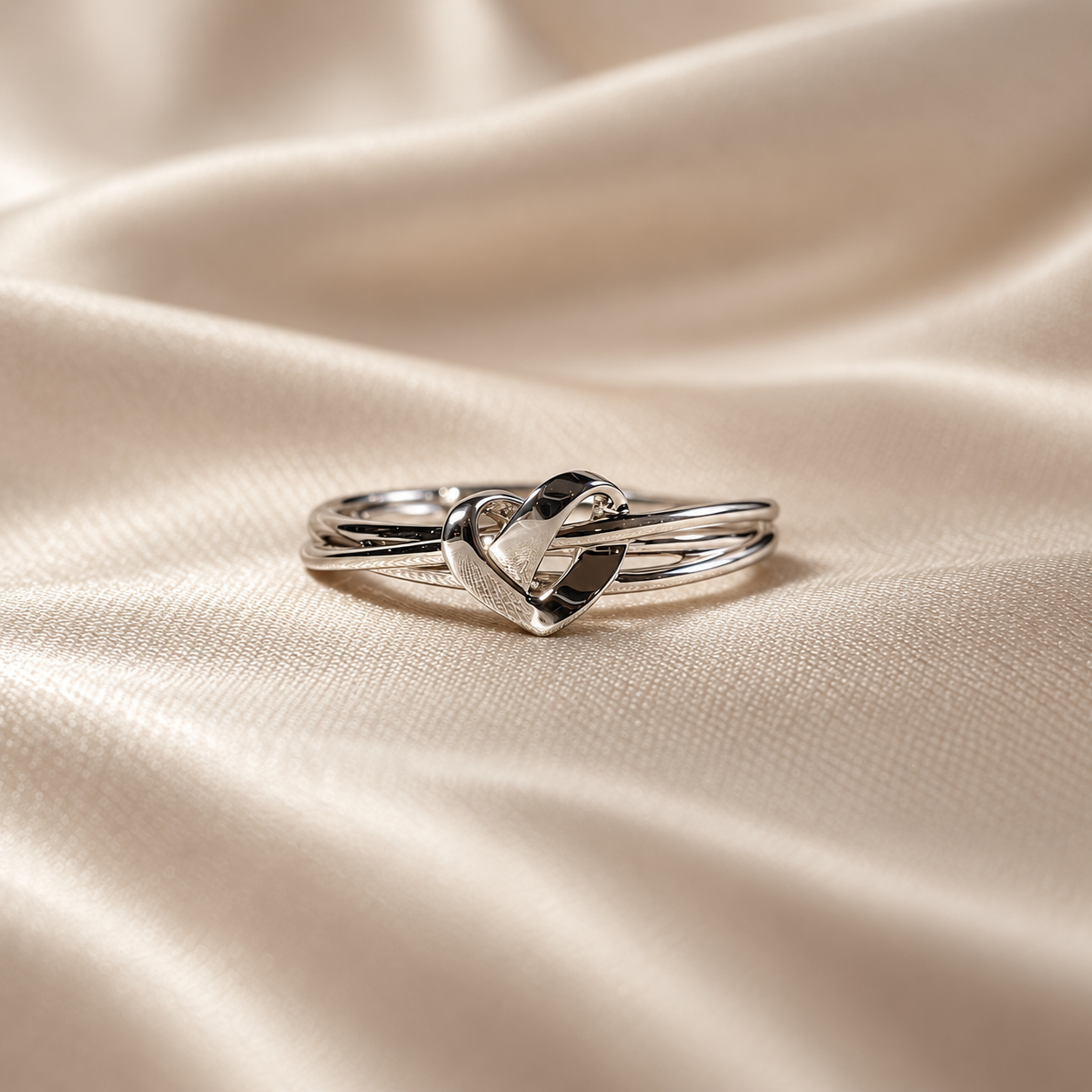 Knot Ring Infinity Heart Band Interlocking Classic Minimalist Wedding Band