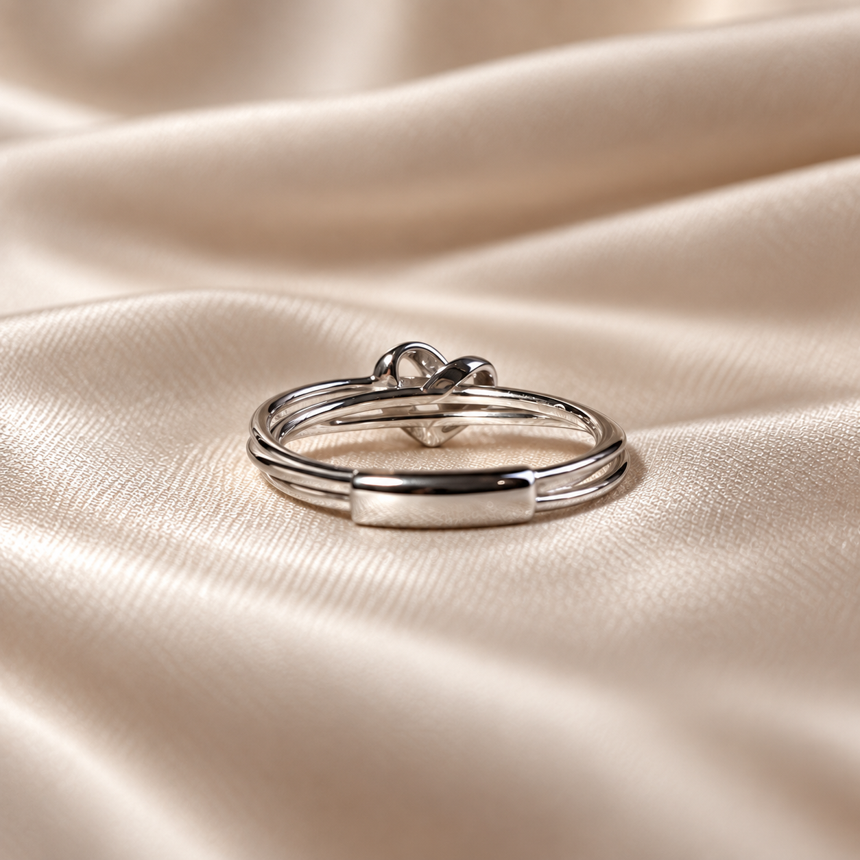 Knot Ring Infinity Heart Band Interlocking Classic Minimalist Wedding Band