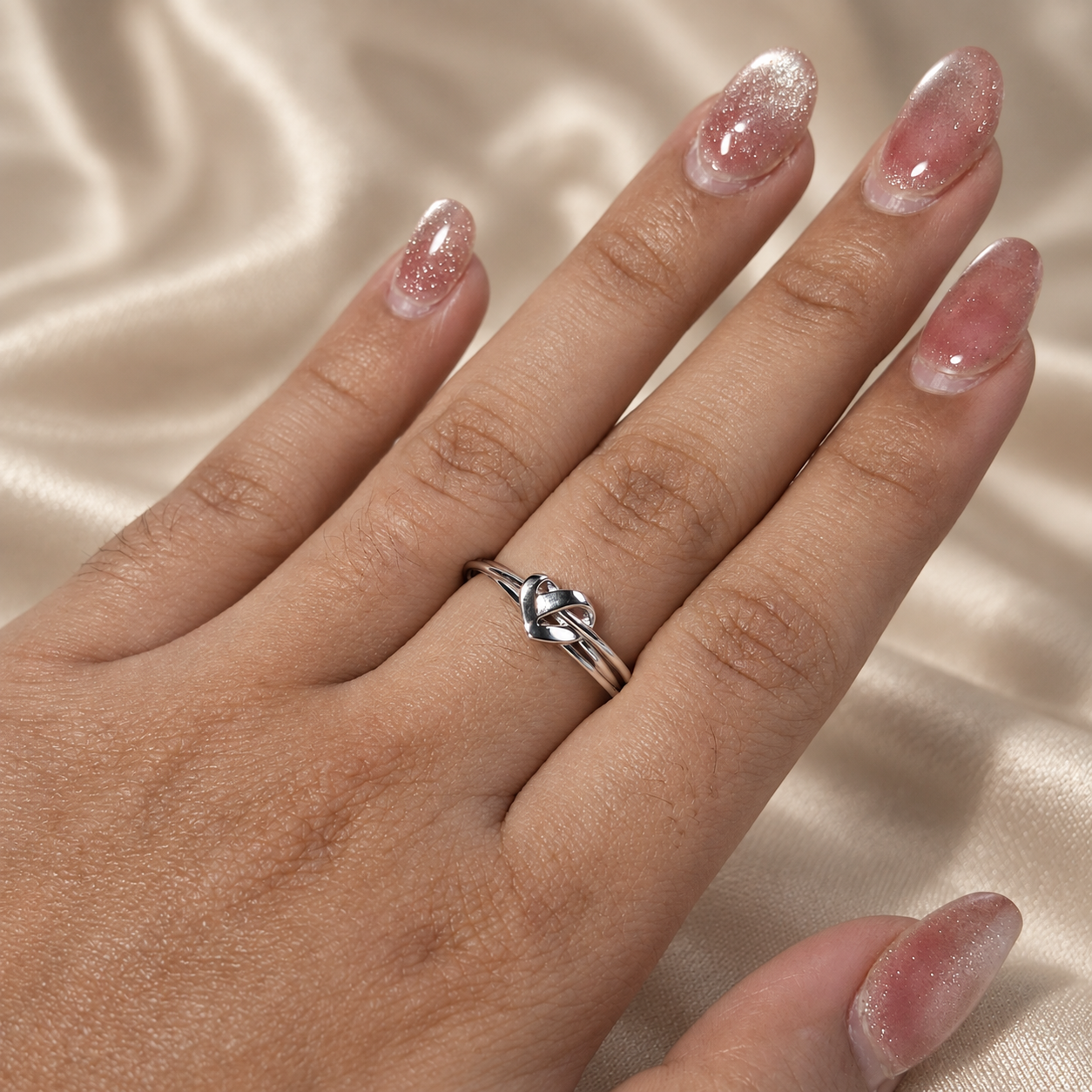 Knot Ring Infinity Heart Band Interlocking Classic Minimalist Wedding Band
