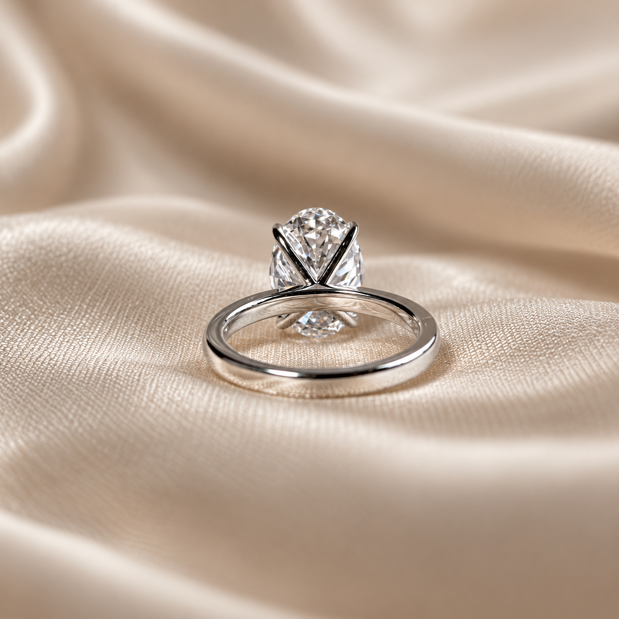 Oval Lab Grown Diamond Ring Classic Solitaire Bridal Ring Elegant Diamond Engagement Ring