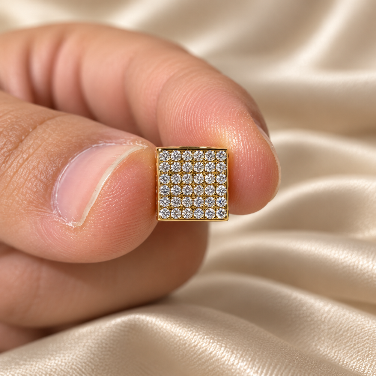 Round Lab Grown Diamond Square Pendant Necklace Elegant Fine Pendant