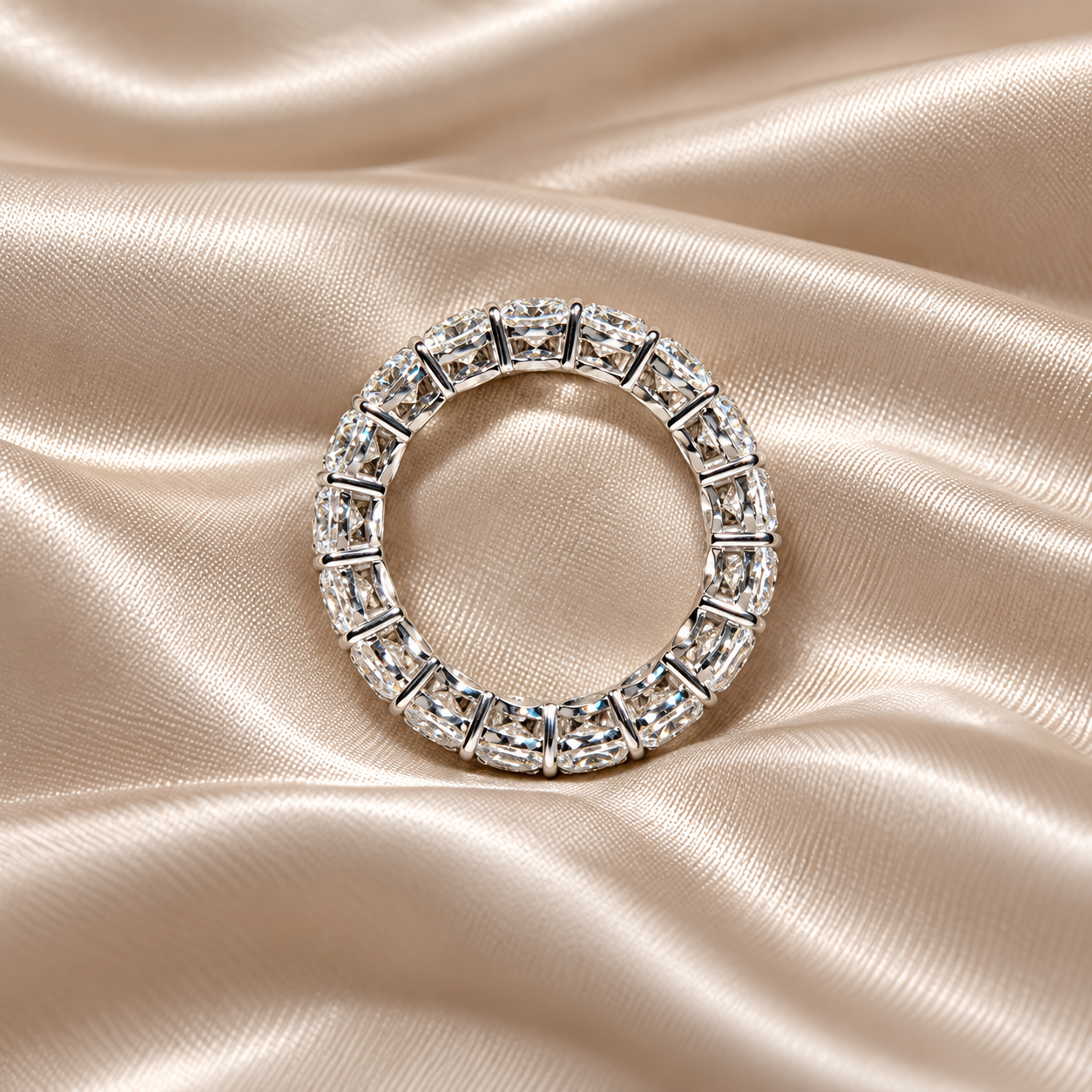 Round Lab Grown Diamond Eternity Ring Elegant Round Diamond Timeless Custom Wedding Band