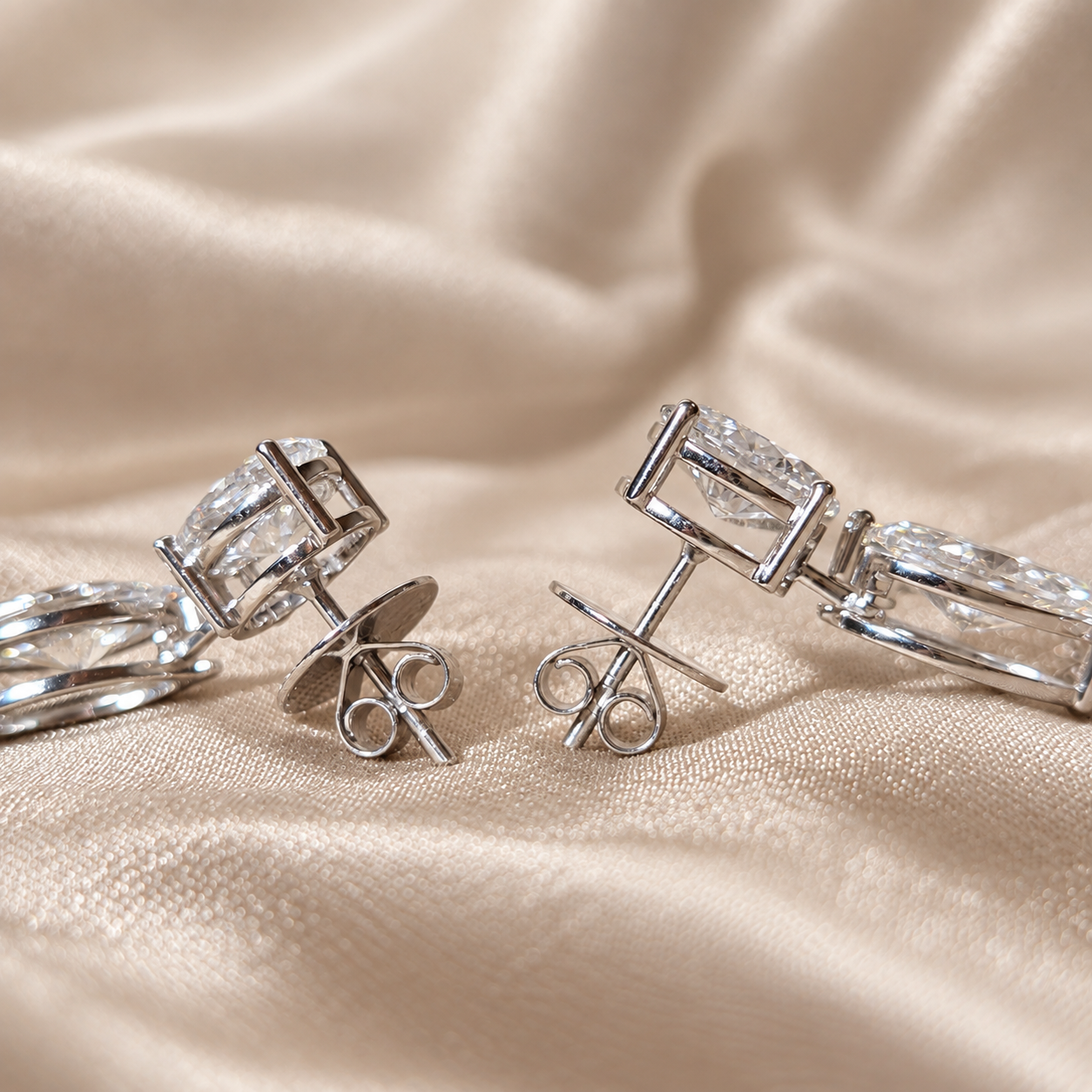 Multi shape Lab Grown Diamond Drop Earrings Mixed Cut Bridal Earrings Long Statement Jewelry