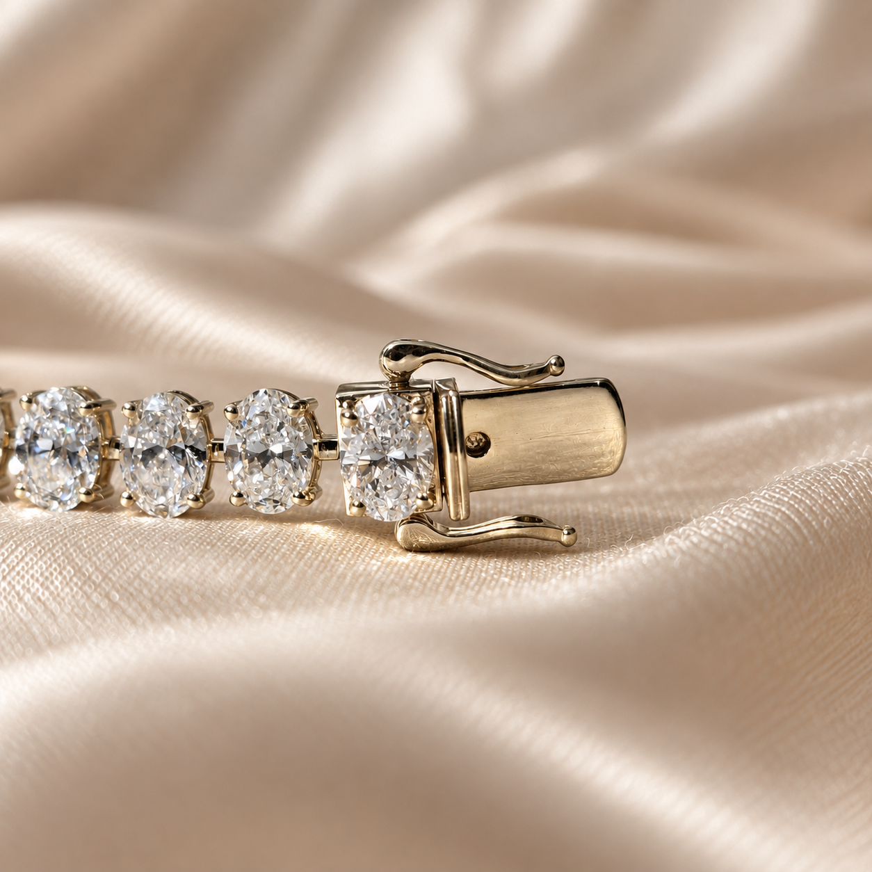 Oval Lab Grown Diamond Tennis Bracelet Elegant Diamond Bracelet Classic Tennis Jewelry Luxury Bridal Bracelet