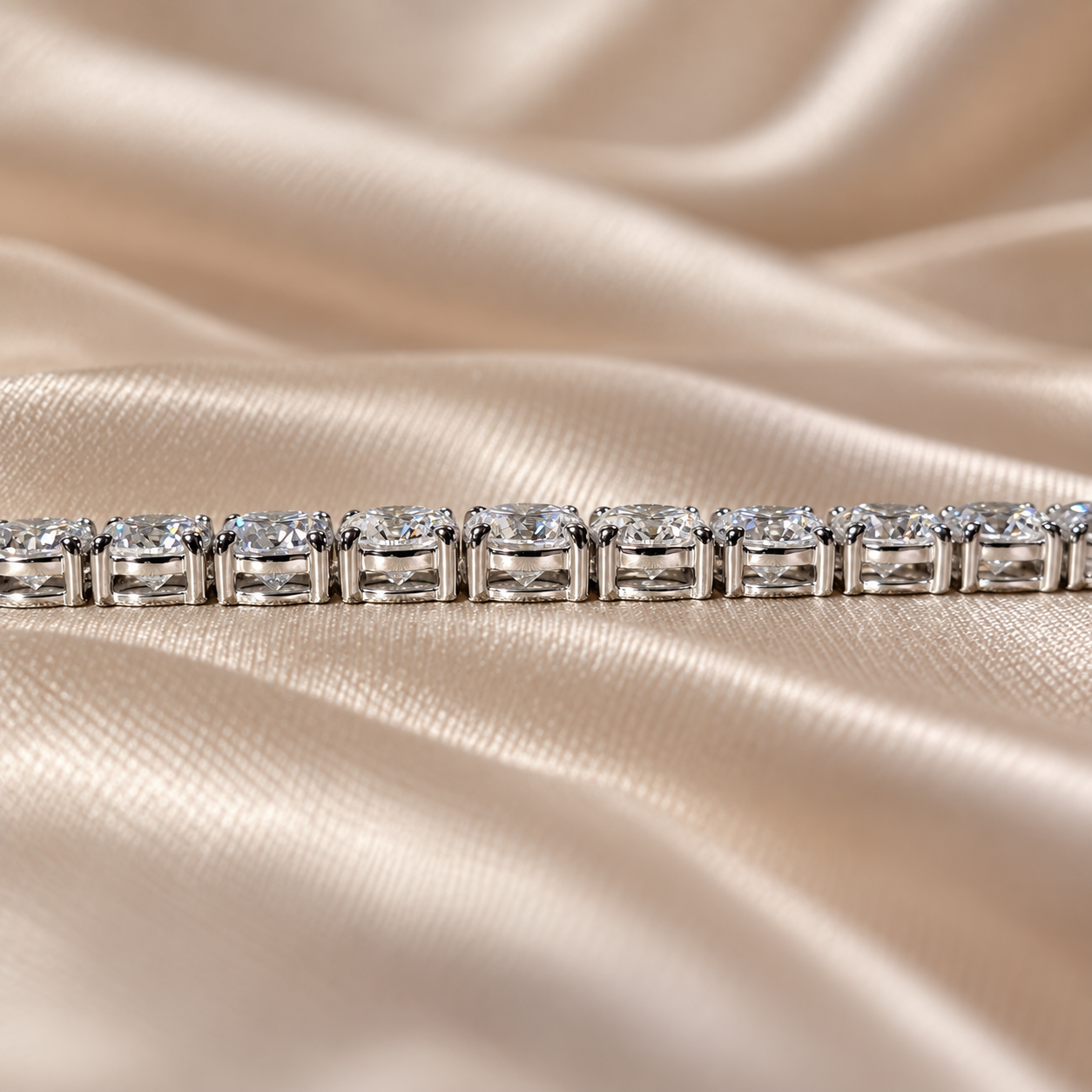 Round Lab Grown Diamond Graduated Necklace Elegant Tennis Necklace Custom Statement Jewelry