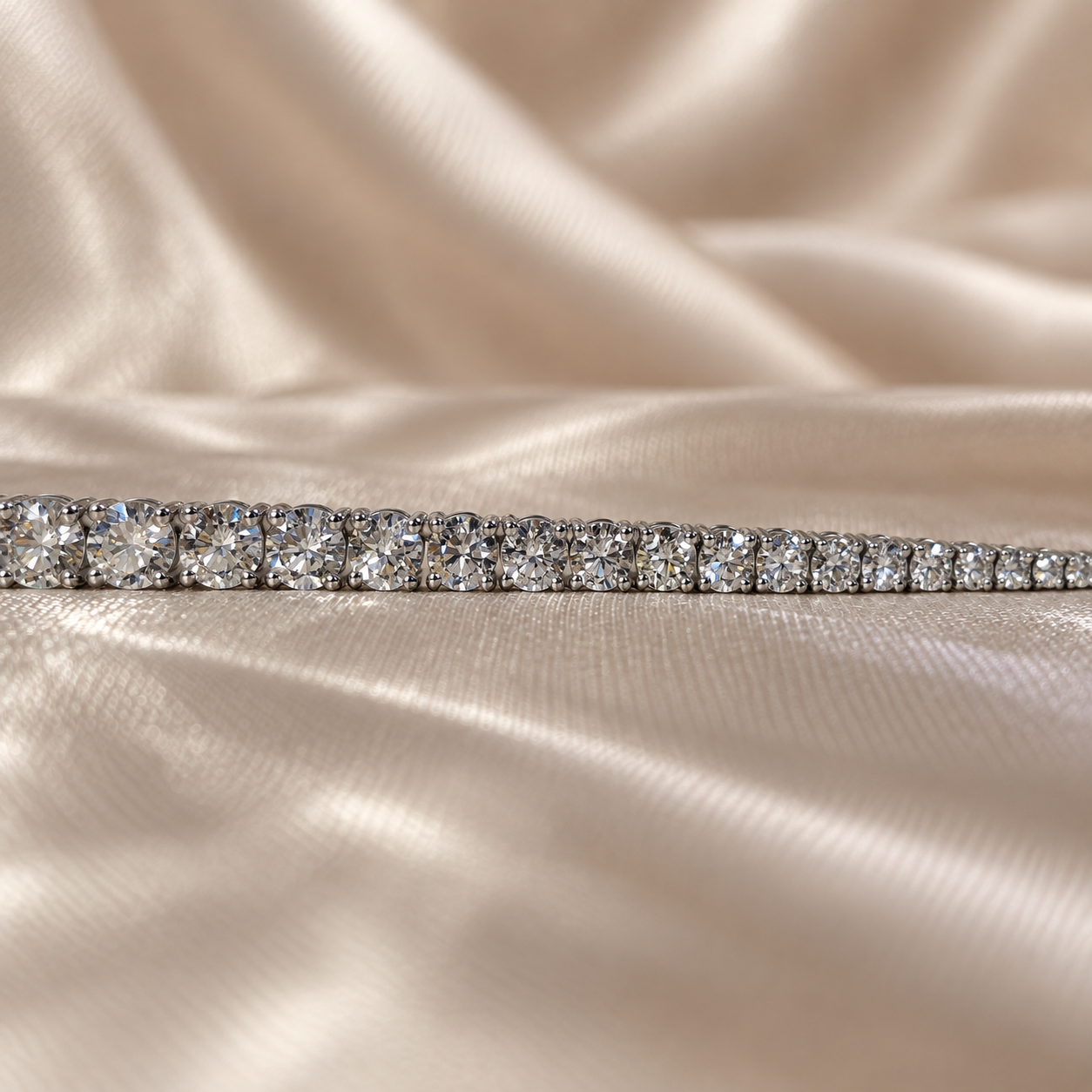 Round Lab Grown Diamond Graduated Necklace Elegant Tennis Necklace Custom Statement Jewelry