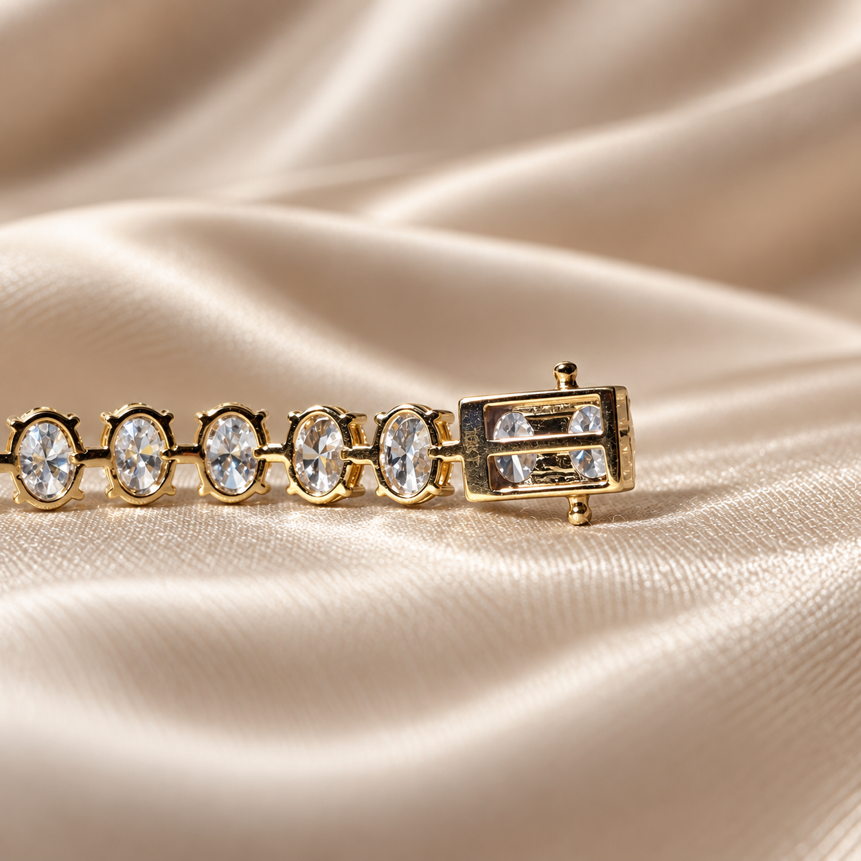 Oval Lab Grown Diamond Tennis Bracelet Elegant Diamond Bracelet Classic Tennis Jewelry Luxury Bridal Bracelet