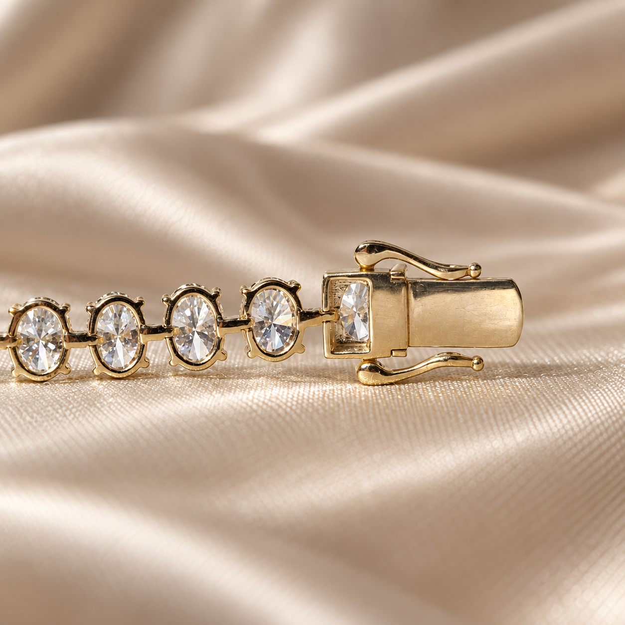 Oval Lab Grown Diamond Tennis Bracelet Elegant Diamond Bracelet Classic Tennis Jewelry Luxury Bridal Bracelet