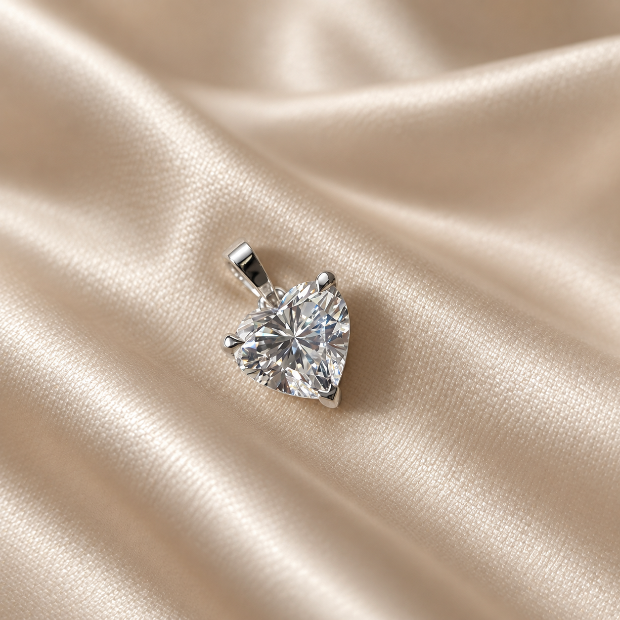 Heart Lab Grown Diamond Pendant Heart Diamond Solitaire Pendant Elegant Custom Bridal Jewelry