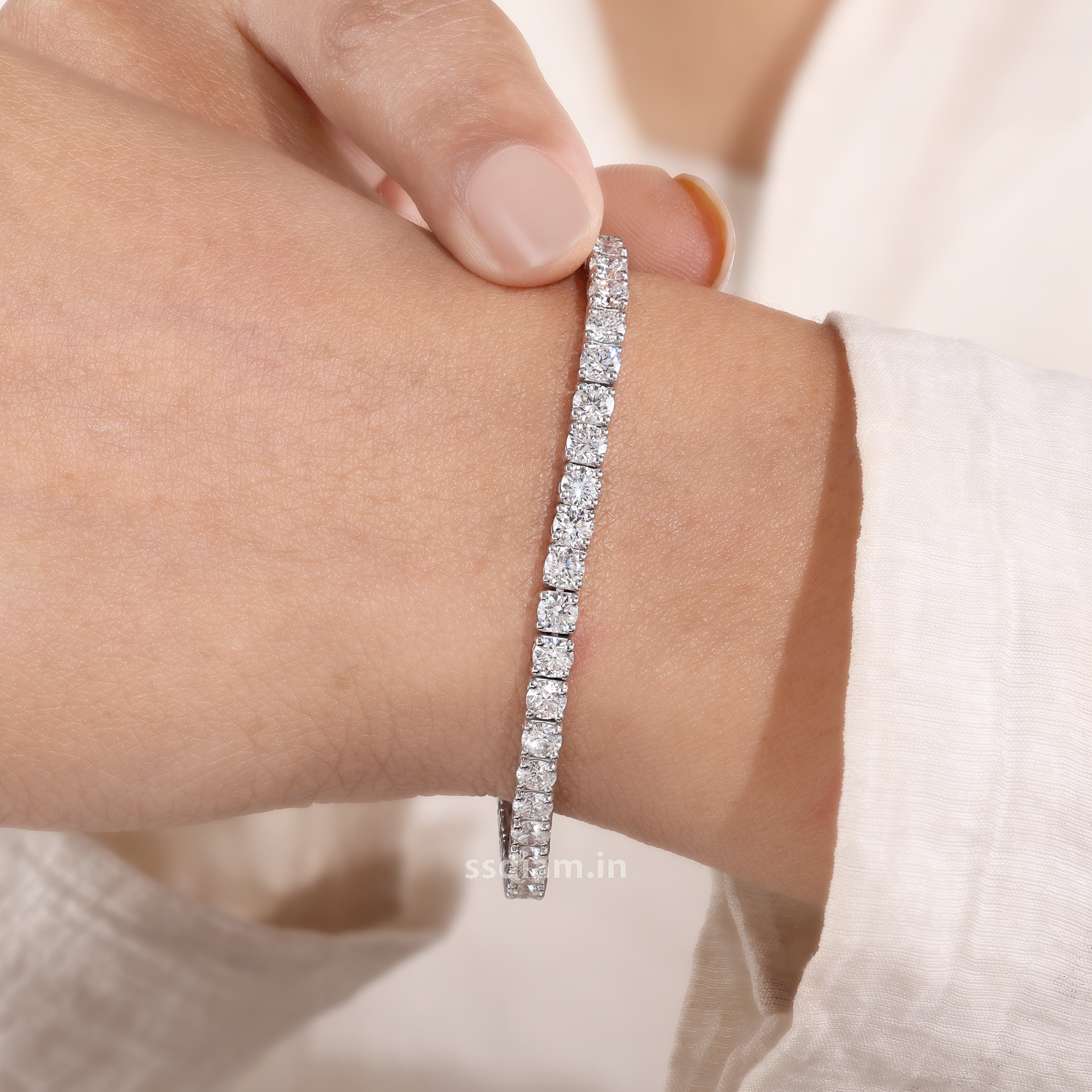 Round Cut Lab Grown Diamond Tennis Bracelet Classic Diamond Tennis Bracelet Bridal Jewelry Anniversary Gift for Her Handmade jewelry