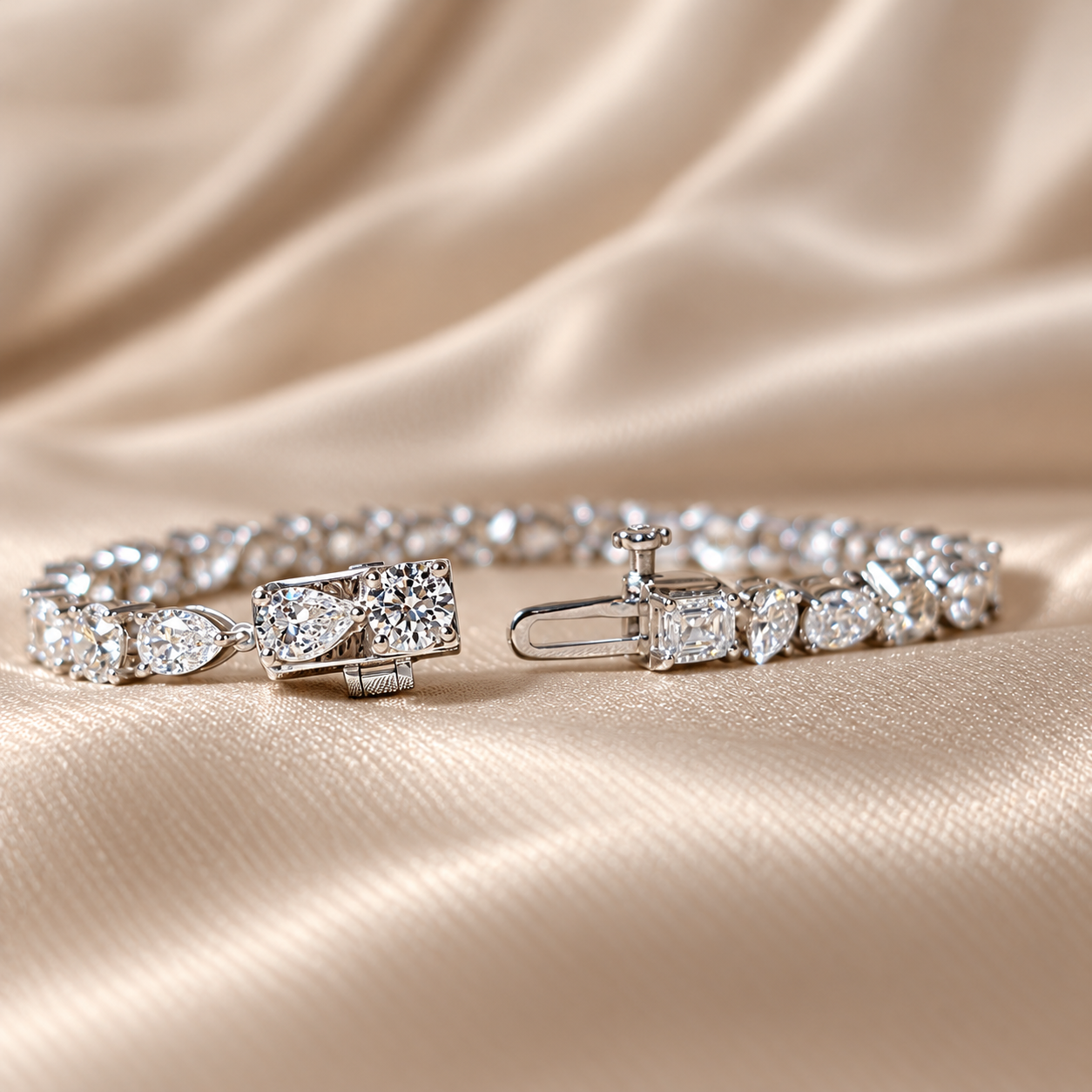 Mixed Shape Lab Grown Diamond Tennis Bracelet Elegant Custom Multi-Cut Diamond Bracelet