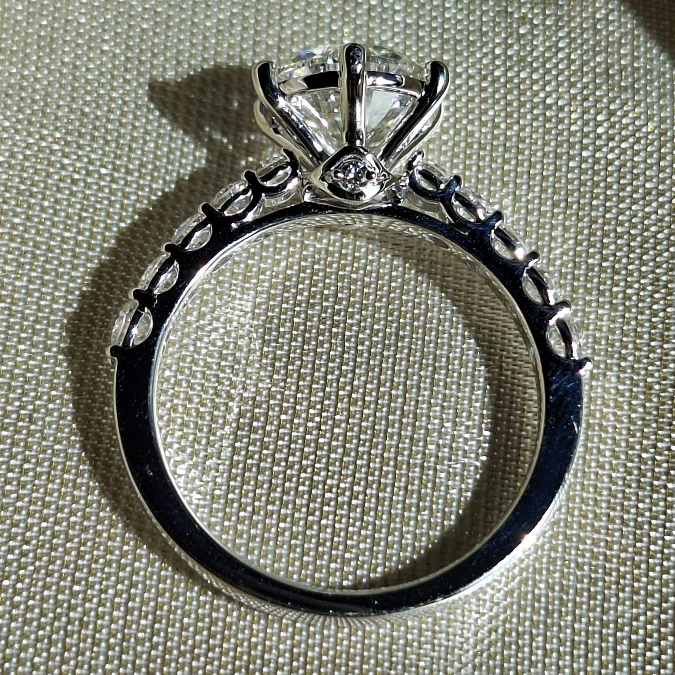 Round Lab Grown Diamond Engagement Ring Handmade Promise Ring