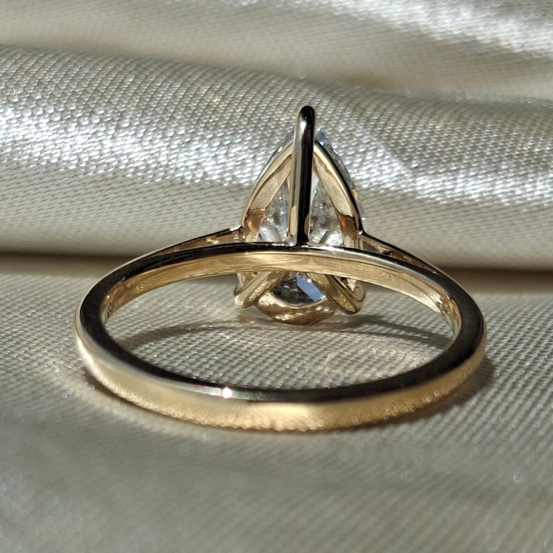 Pear Lab Grown Diamond Solitaire Engagement Ring Teardrop Promise Ring