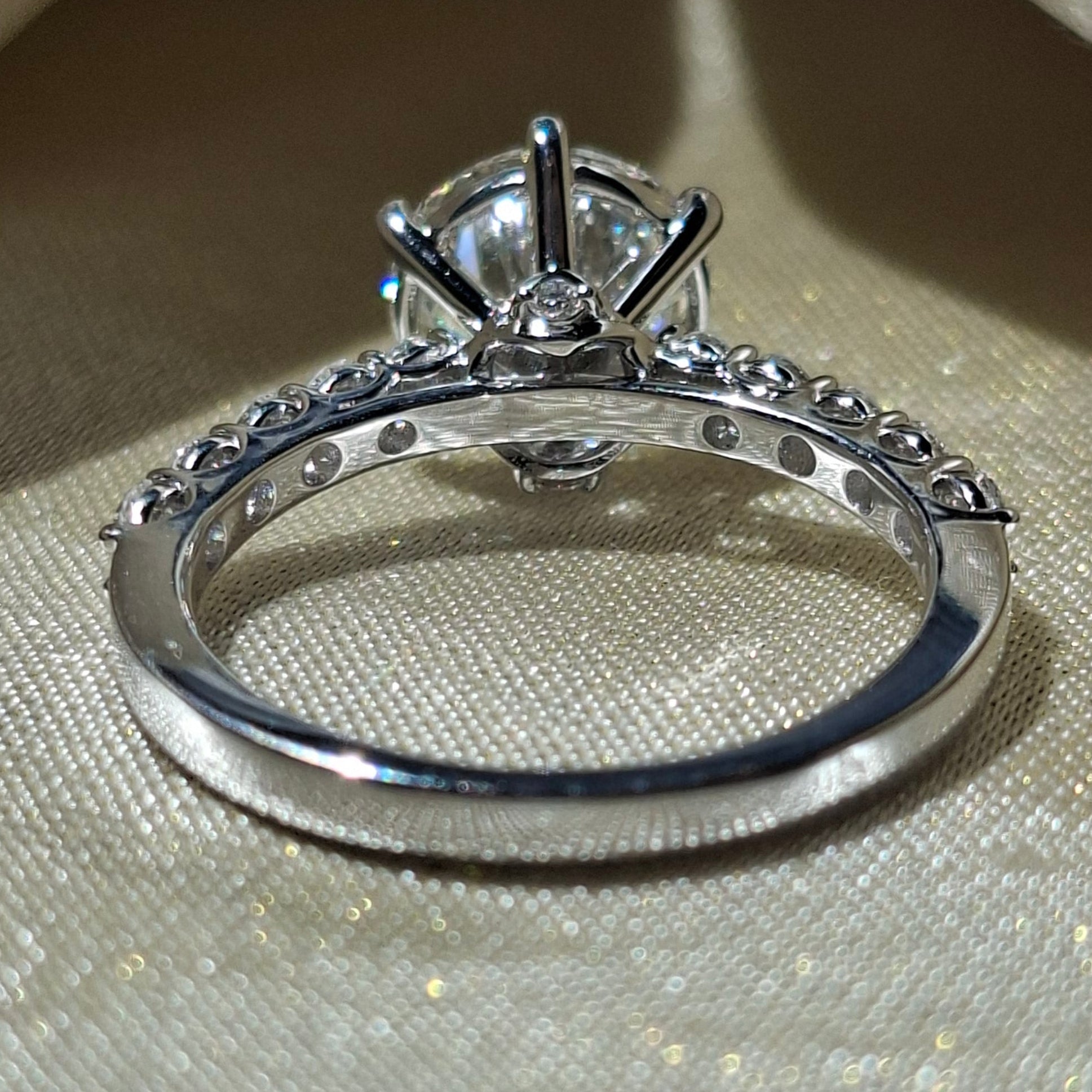 Round Lab Grown Diamond Engagement Ring Handmade Promise Ring