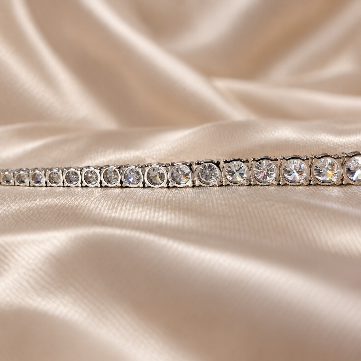 Round Lab Grown Diamond Graduated Necklace Elegant Tennis Necklace Custom Statement Jewelry
