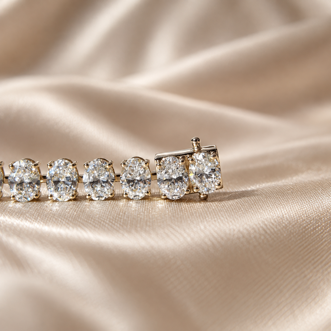 Oval Lab Grown Diamond Tennis Bracelet Elegant Diamond Bracelet Classic Tennis Jewelry Luxury Bridal Bracelet