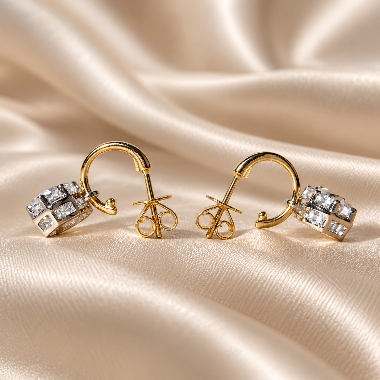 Oval Lab grown Diamond Drop Hoop Earrings Elegant Custom Earrings