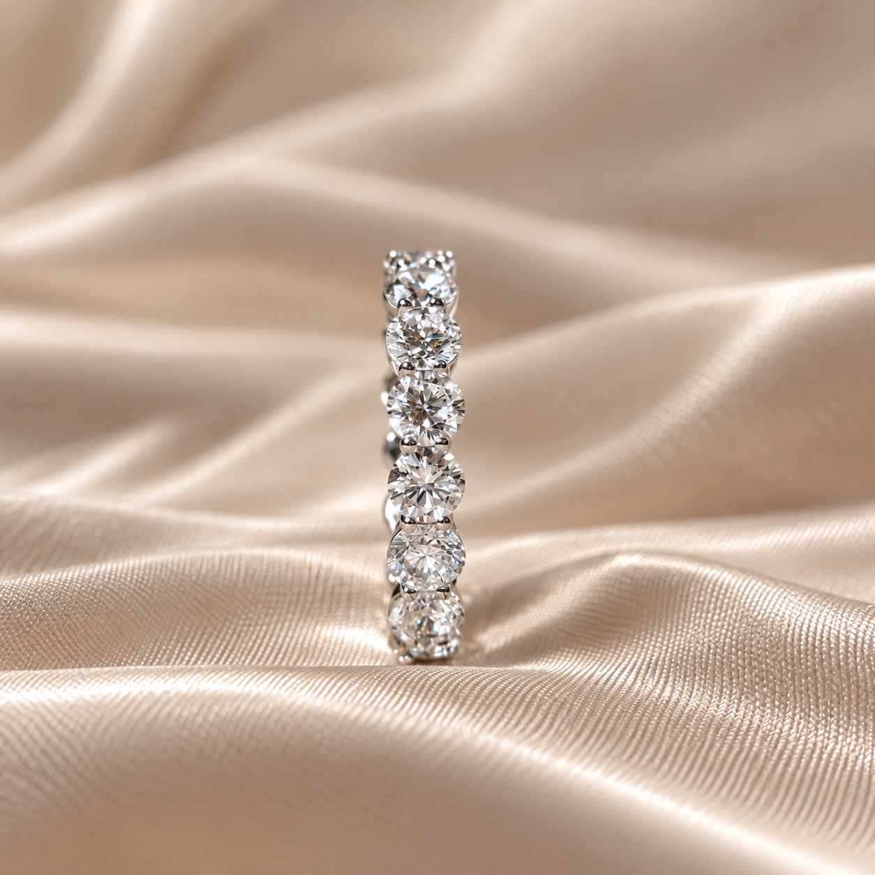 Round Lab Grown Diamond Eternity Ring Elegant Round Diamond Timeless Custom Wedding Band