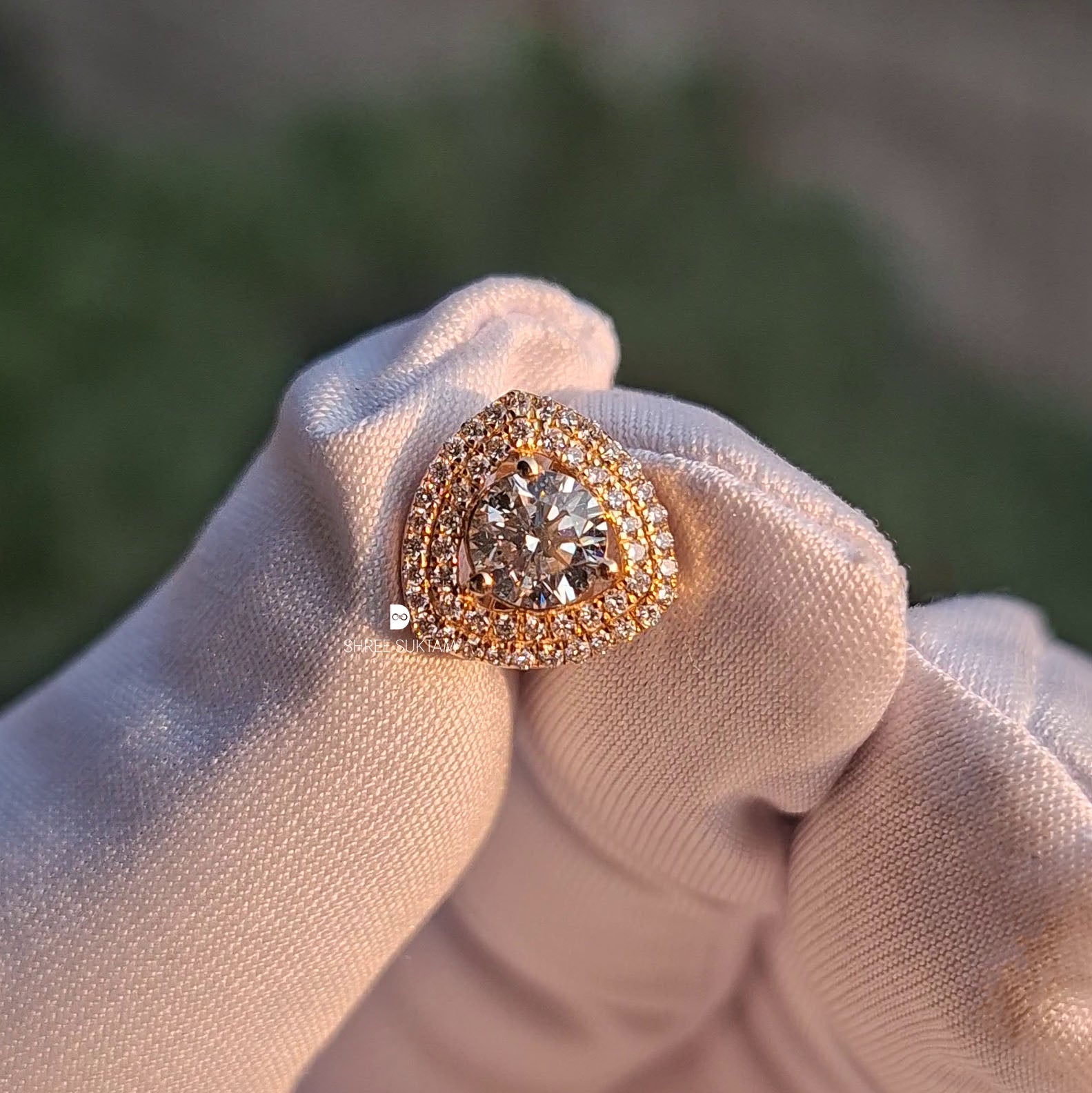 Round Halo Diamond Stud Earrings Diamond Earrings for Women
